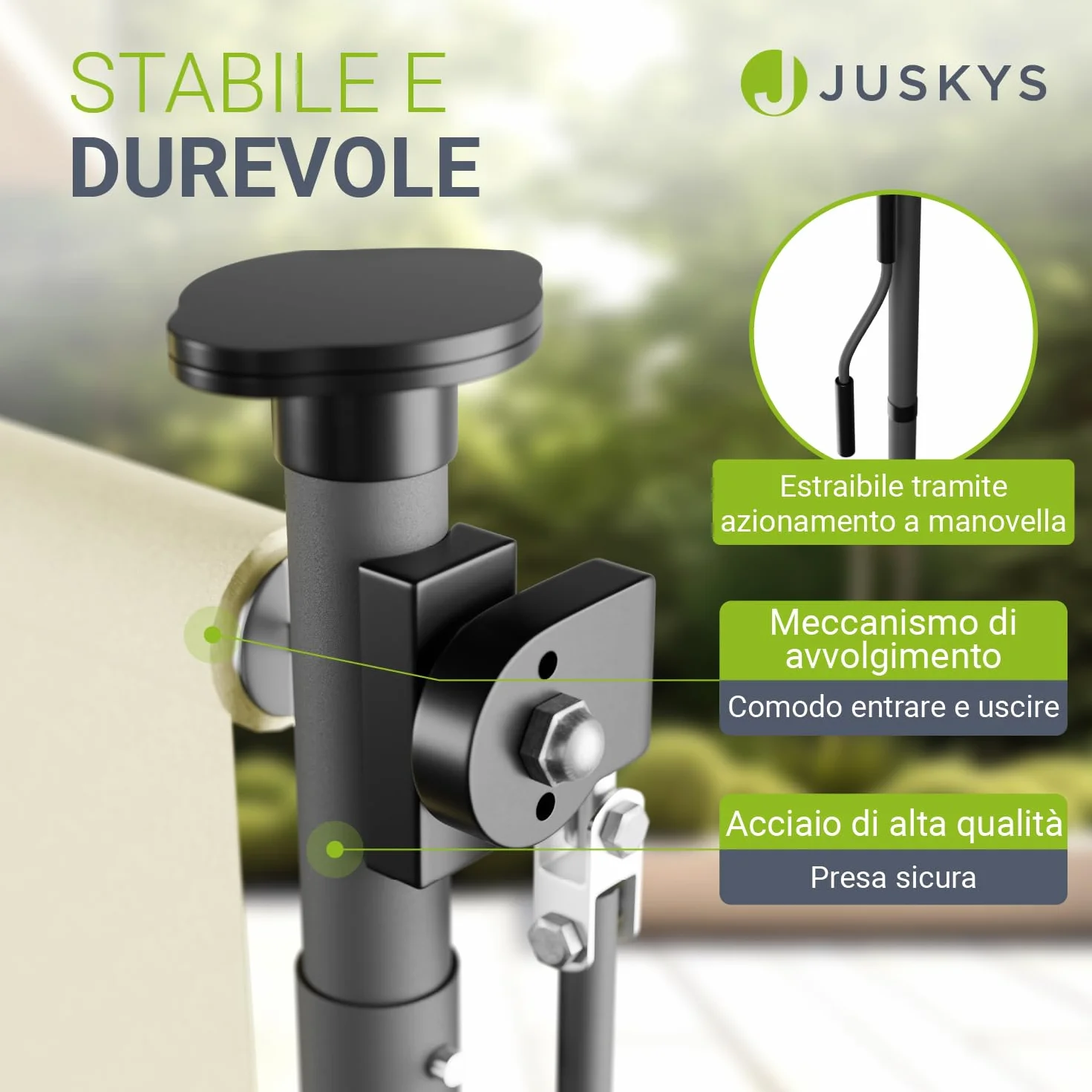 Juskys Tenda Verticale Barbados 100x310 cm - Tenda a pinza estensibile, protezione solare, resistente UV, idrorepellente Beige