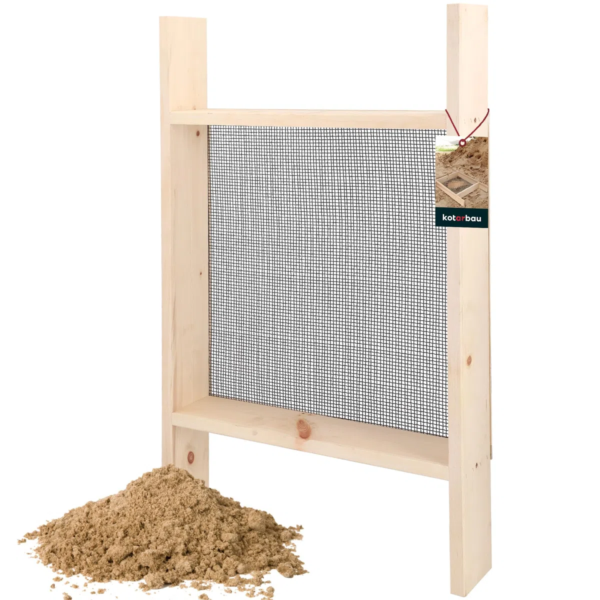 KOTARBAU Setaccio da Giardino 4x4 mm Acciaio Legno 80x50 cm per Terra Compost
