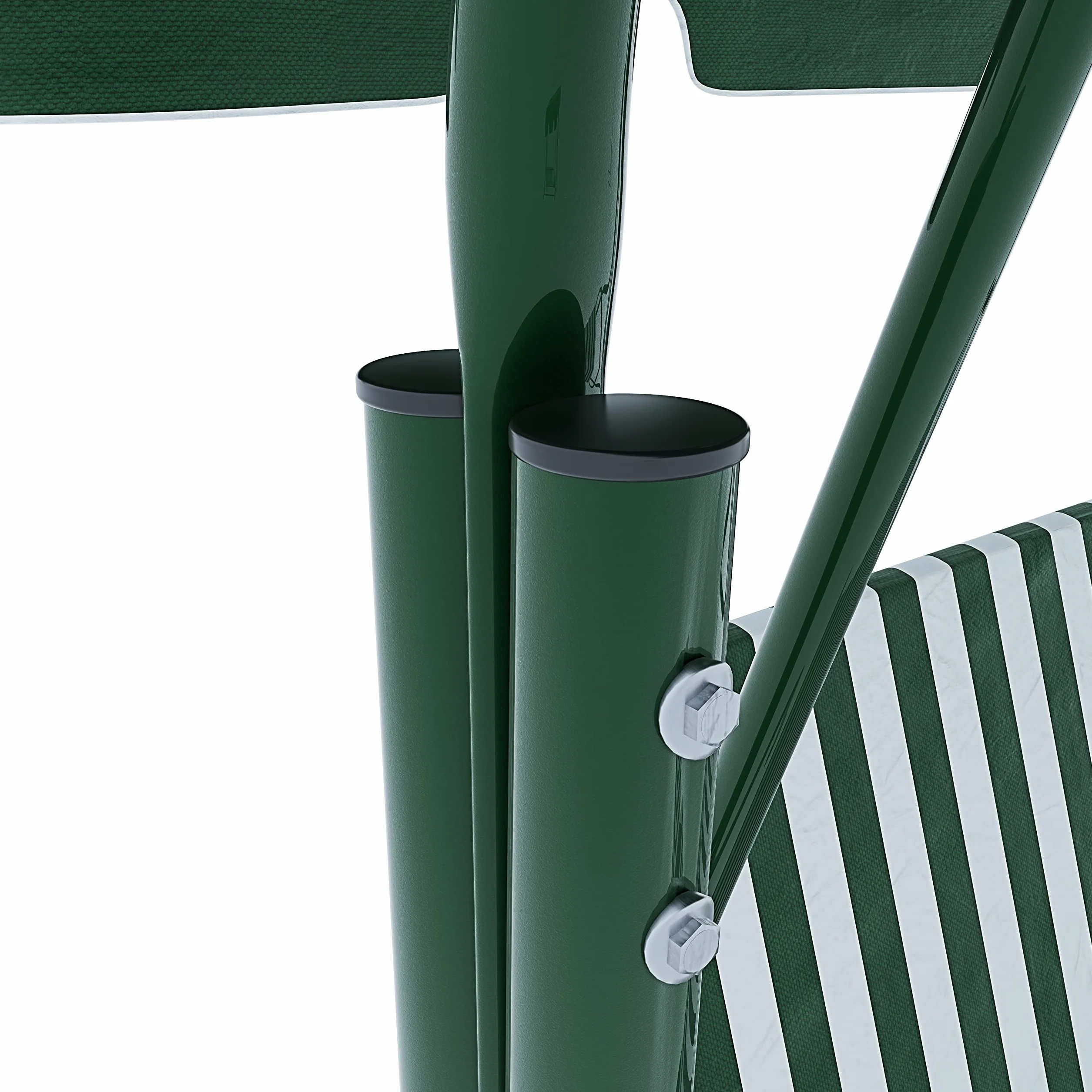 Dondolo 3 Posti Con Tettuccio Parasole Regolabile Cuscini Imbottiti Struttura Robusta In Acciaio Verniciato Da Esterno Giardino Balcone Terrazzo Piscina 170 x 110 x 153 Cm (Verde A Righe)