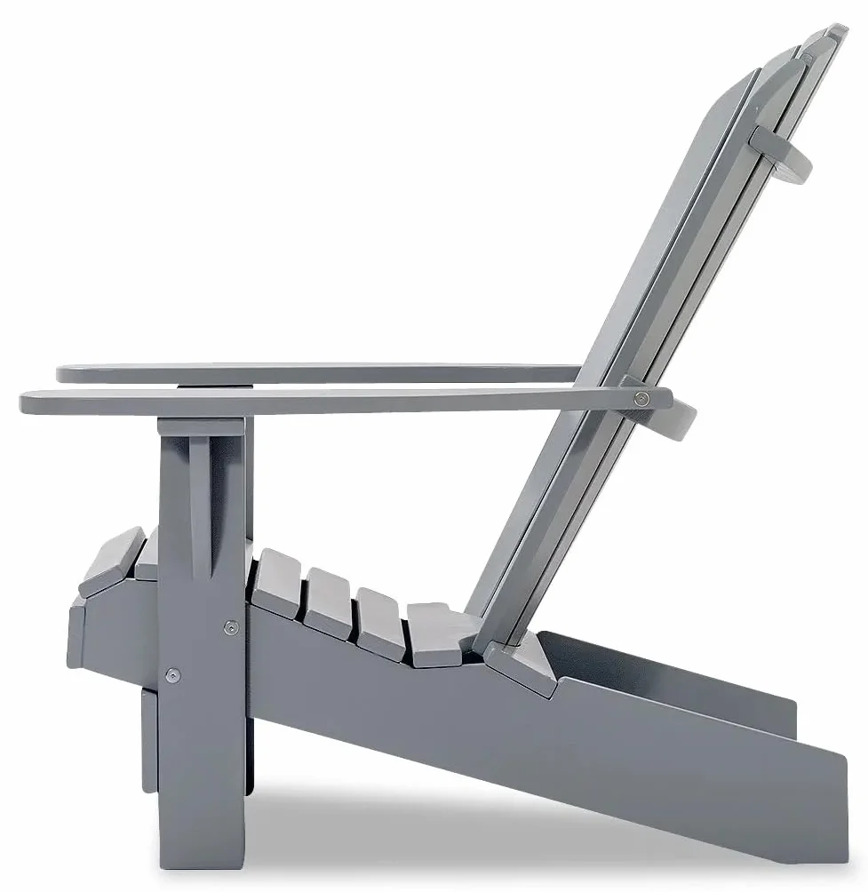Original Dream-Chairs since 2007 Sedia Adirondack “Comfort” de luxe in grigio sedia da giardino con schienale ergonomico poltrona relax per balcone terrazzo carico massimo 170 kg