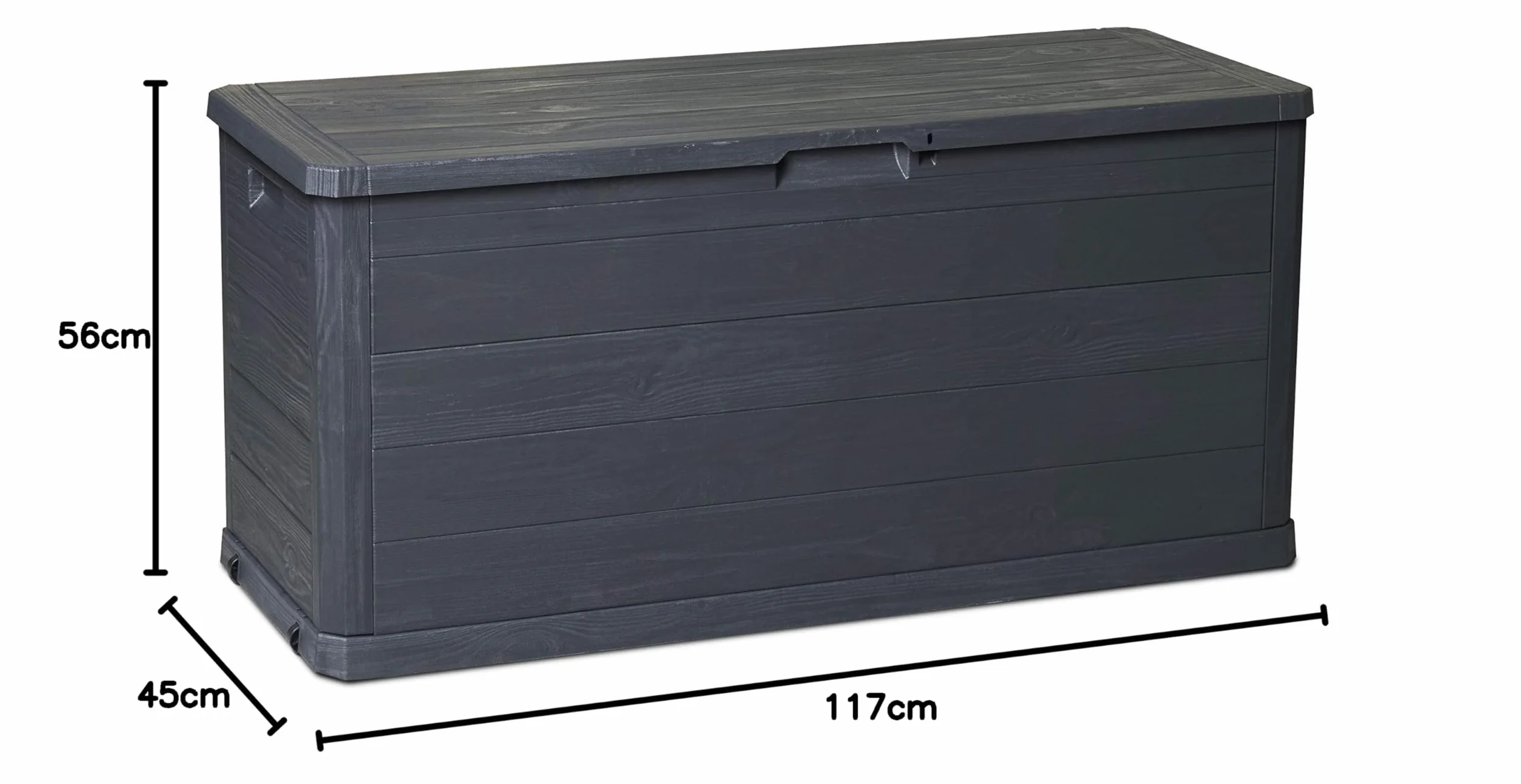 Toomax Multibox Woody's 280L Skrzynka Narzędziowa 117x45x56h cm Antracyt Efekt Drewna UV Odporna