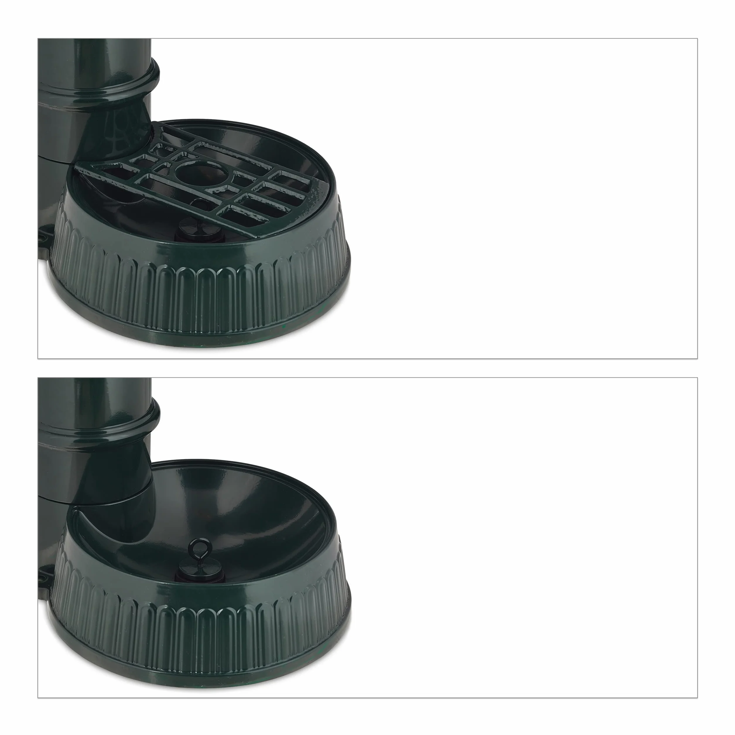 Relaxdays Fontana a Colonna da Giardino, Stile Vintage, Autoportante, Rubinetto, Vaschetta, HLP 72x26x31 cm, Verde Scuro