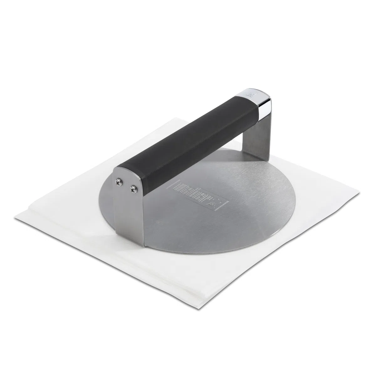 Weber pressa per Smashed Burger, Robusta e Stabile, Superficie Liscia, in Acciaio Inox con Impugnatura Antiscivolo – Argento (3400846)