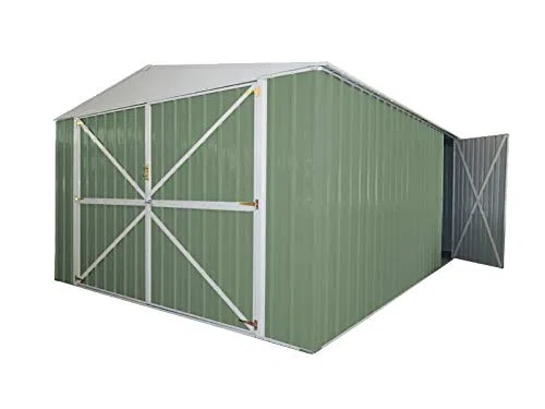 Box in Acciaio Zincato Casetta da Giardino in Lamiera 3.60 x 6.00 m x h2.30 m - 346 KG – 21 metri quadri (Verde)