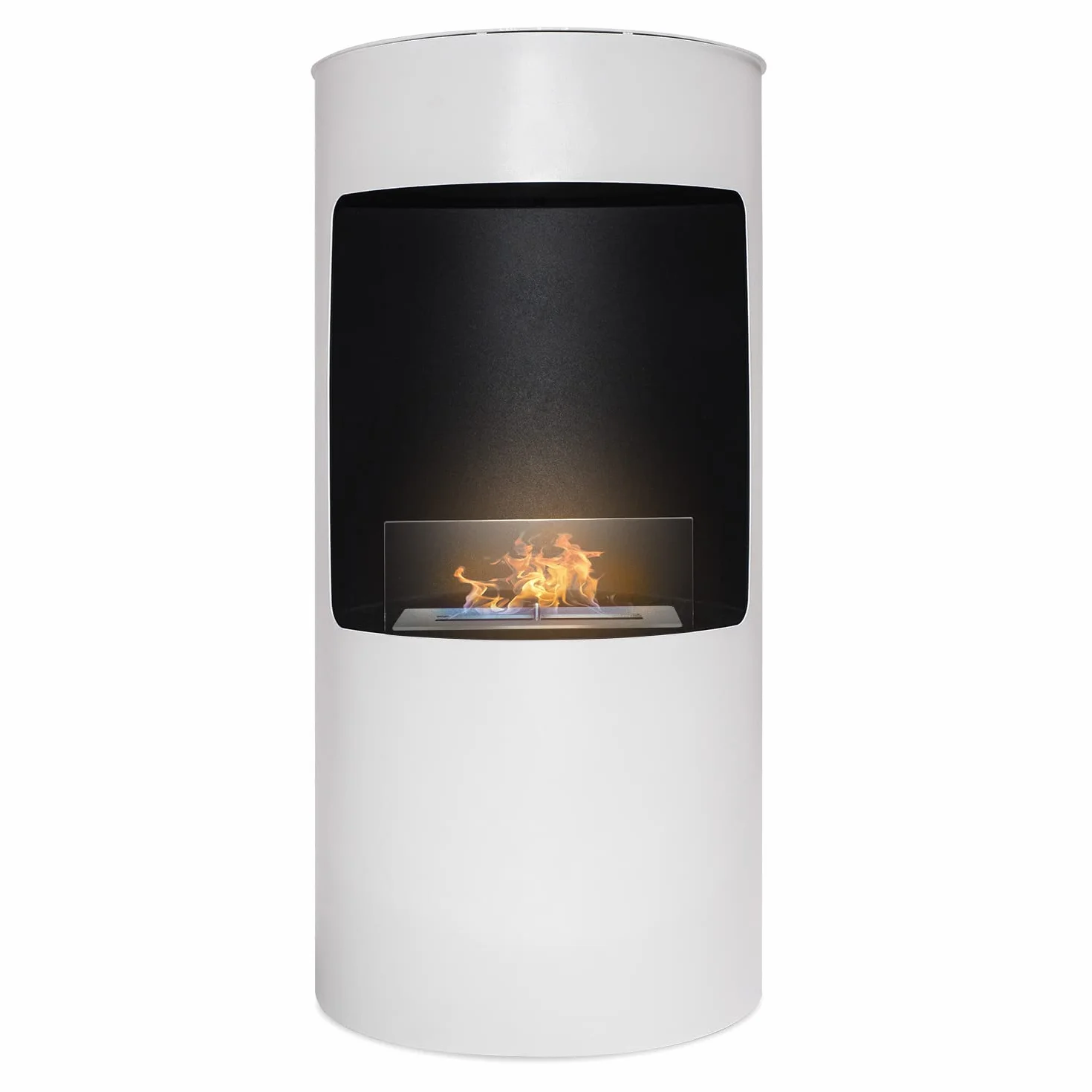 Frankystar Giulio Cesare Camino da Pavimento Ø40x80 cm Acciaio Inox Bianco Design Interno