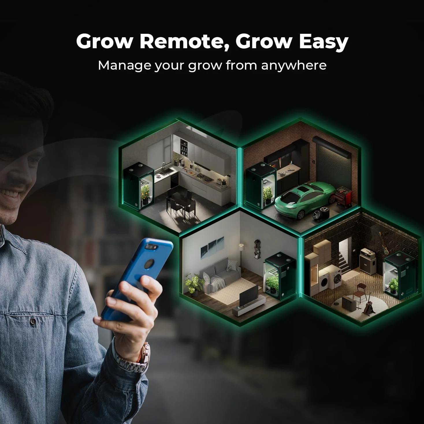 MARS HYDRO iControl per Growbox set completo, controller intelligente Grow con funzioni di temperatura, umidità, VPD, timer e ciclo.