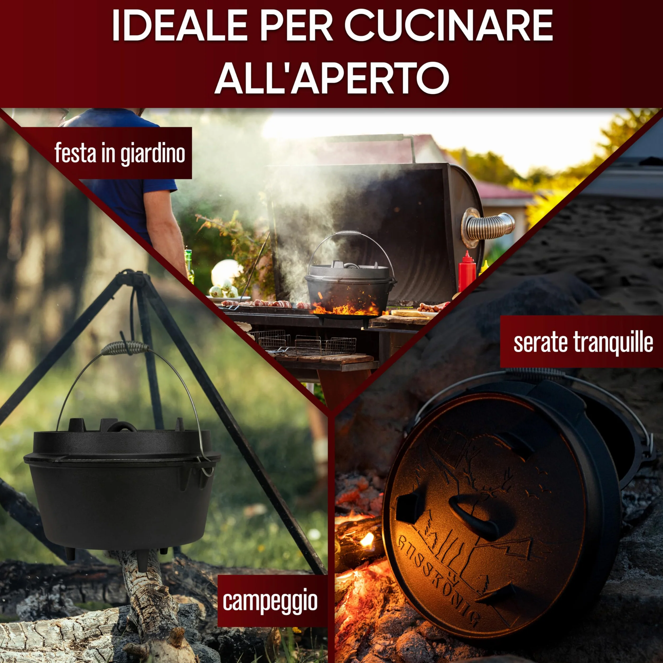GUSSKÖNIG Forno olandese [4,5 l] – pentola bruciata con alzacristallo e piedini