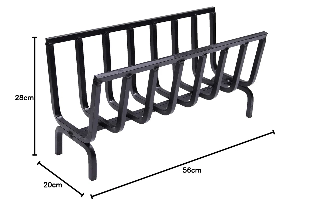 Fonderia Bongiovanni | Brucialegna | porta legna | portalegna da interno | portalegna da esterno | braciere | in ferro per camino e barbecue (cm 56x20x28h)
