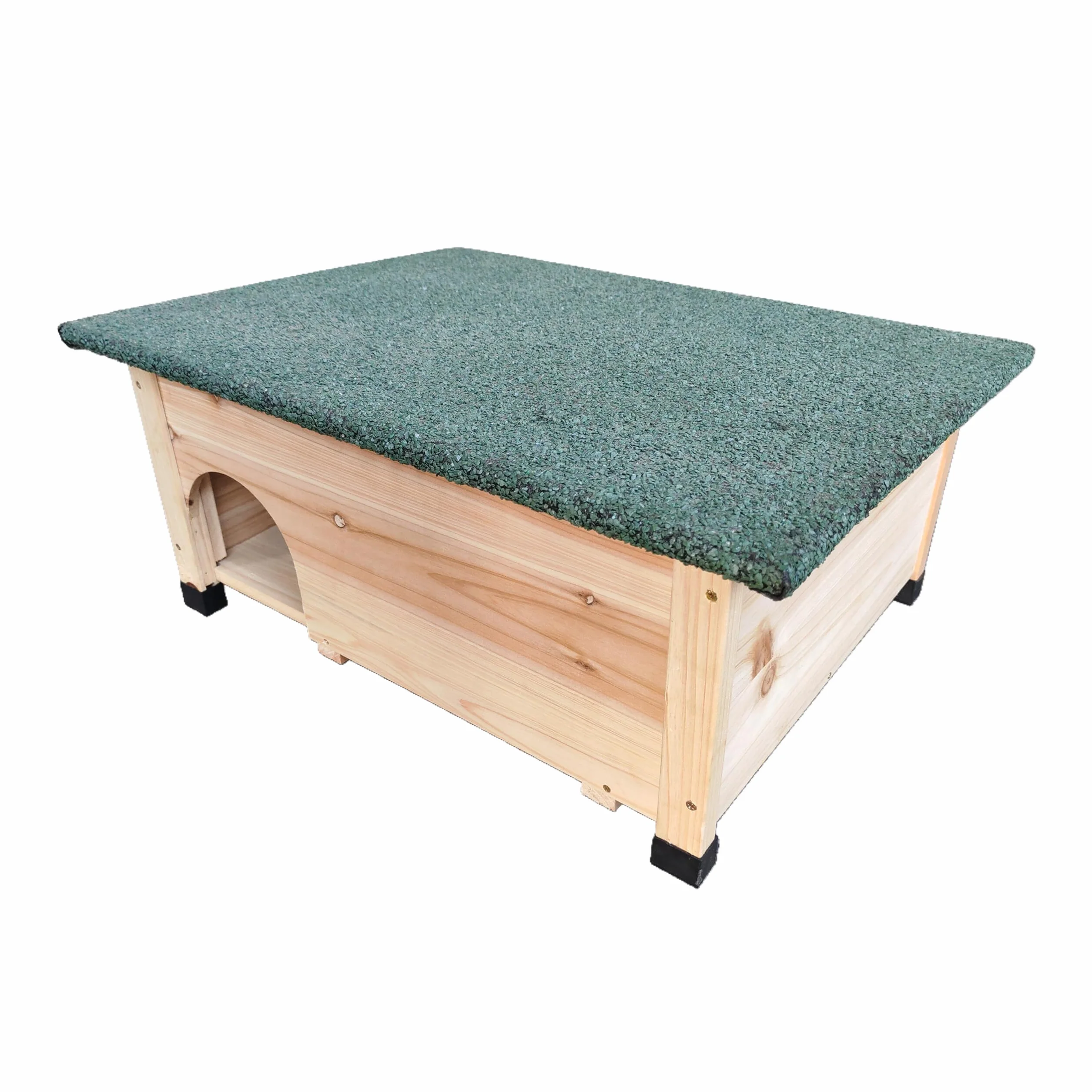 Relaxdays Casetta per Ricci con Pavimento, Ingresso a Labirinto e Tetto Impermeabile, Legno, HxLxP: 25 x 57 x 44 cm.