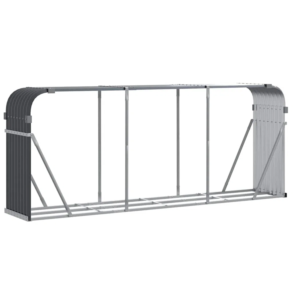 vidaXL Portalegna Acciaio Zincato Antracite 234x45x100 cm