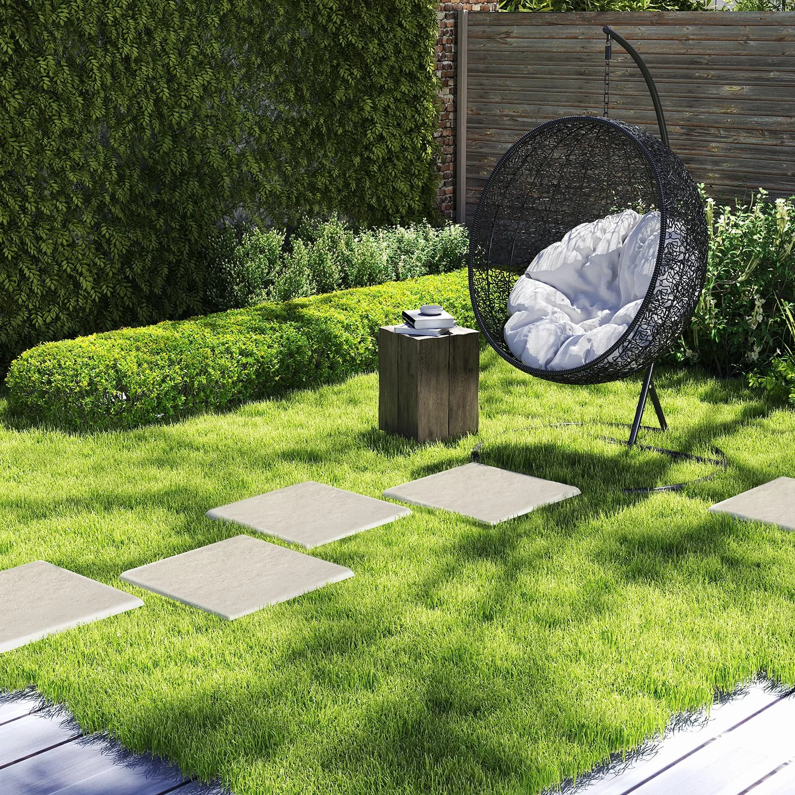 COSTWAY Set di 8 Pietre da Passo con Picchetti da Terra, Passerelle Decorative per Giardino, Pavimentazione Esterna Resistente a Tutte le Condizioni Meteorologiche per Prato e Giardino