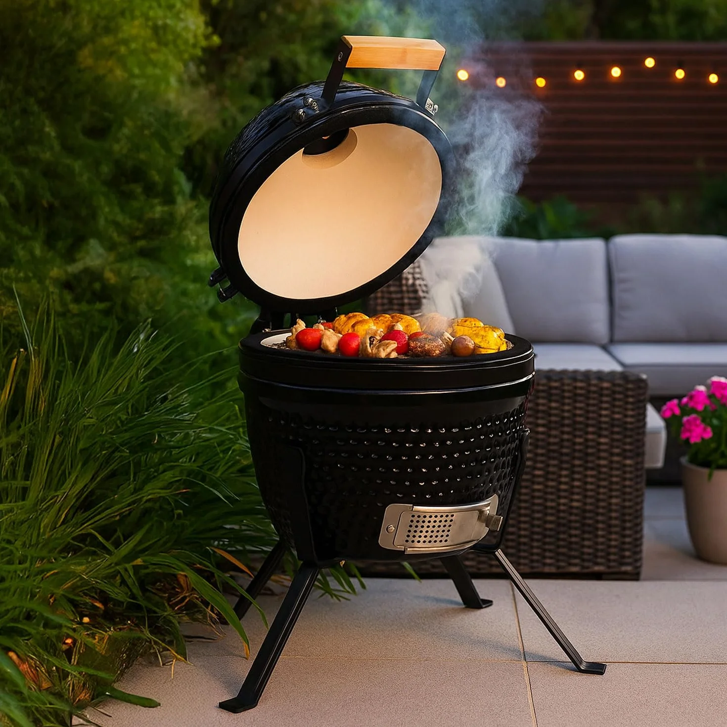 Neo Kamado Mini barbecue in ceramica 33 cm affumicatore forno portatile supporto