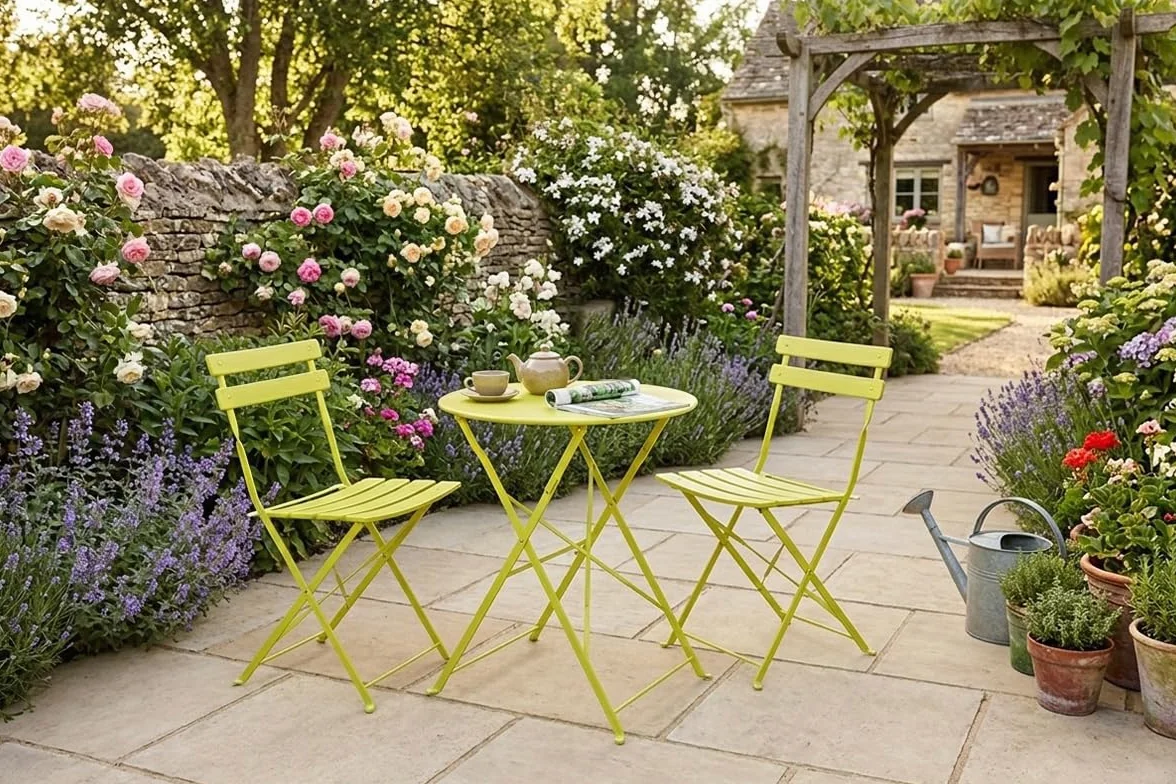SAMIRA Set Tavolo e Sedie da Giardino Pieghevoli Esterno Mod. Positano