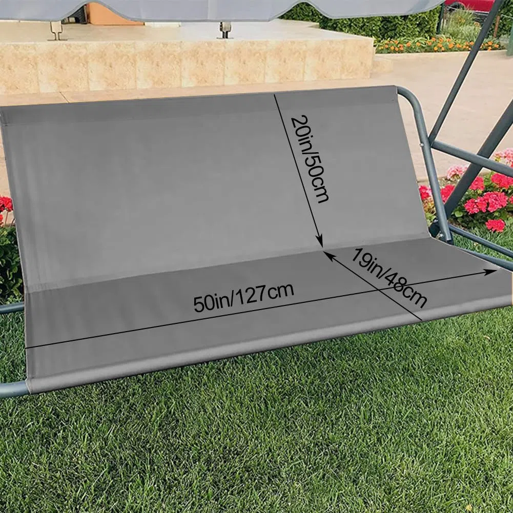 Coprisedile da Giardino per Dondolo, per Sedia a Dondolo da Giardino, Coprisedili per Altalena da Giardino, Copertura per Sedia da Giardino, 2 e 3 Posti (Grigio, 127 * 48 * 52cm)