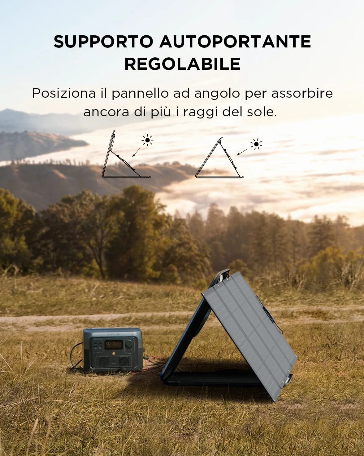 EcoFlow RIVER 2 Max Generatore solare da 512 Wh, centrale elettrica portatile LFP e pannello solare da 160 W