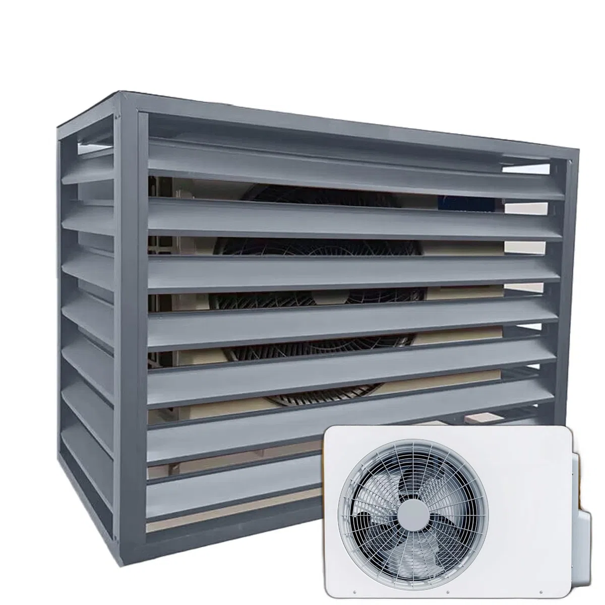 Dnowegas-Verniciatura Copertura pompa di calore da esterno Grigio Piano Sup 120×70×150(5P) Dissipazione Riduzione Rumore
