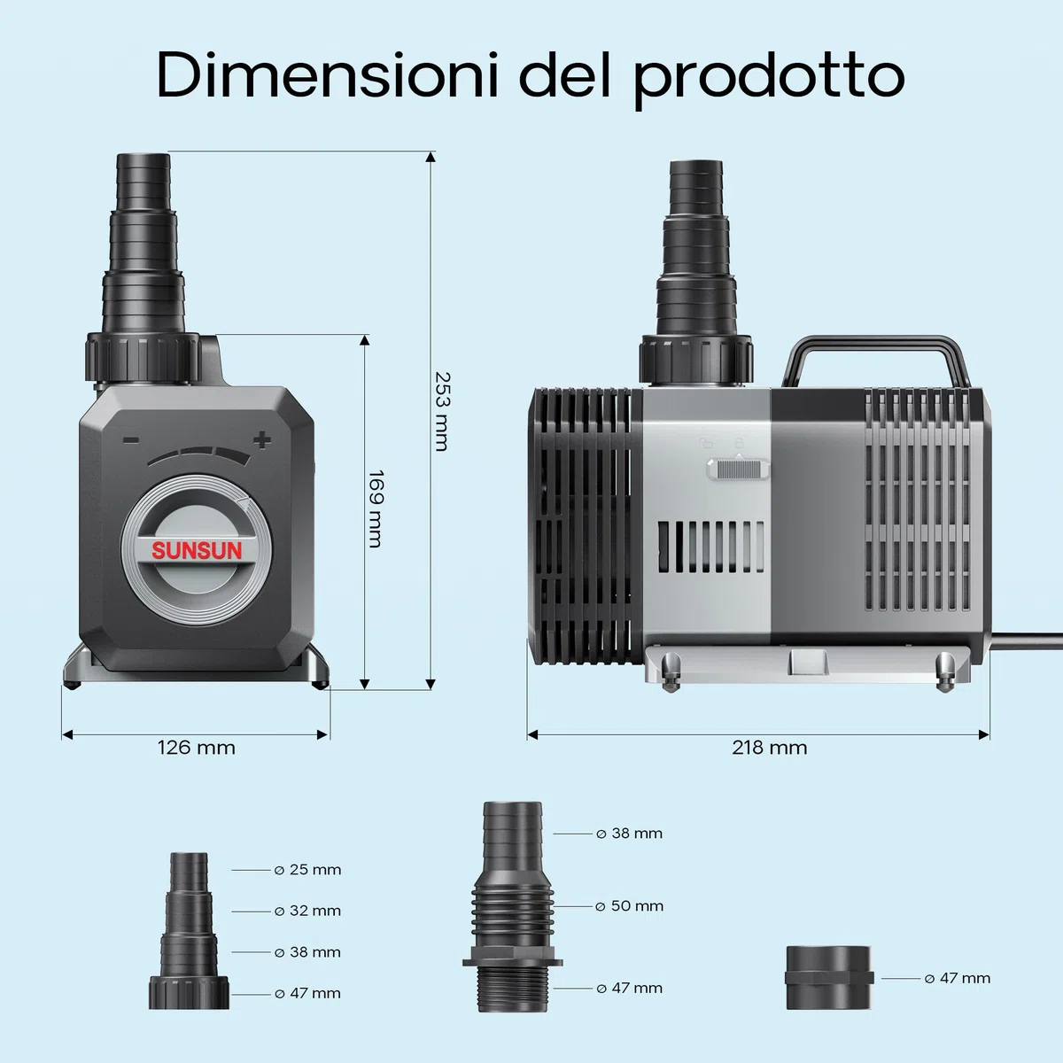 SunSun Pompa da laghetto CTP-16000 SuperECO 16000l/h 140W per circolazione e filtrazione acqua