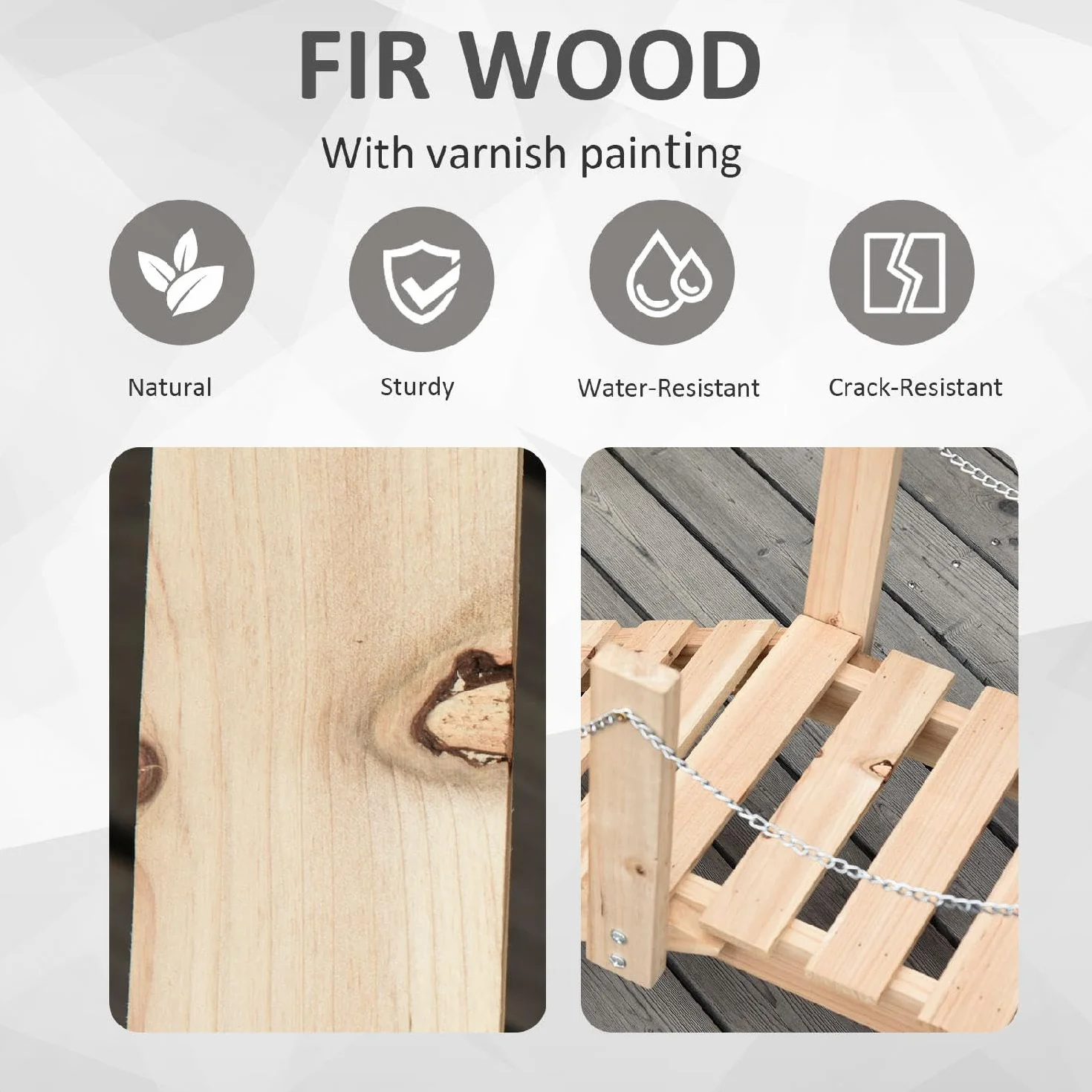 Ponticello da Giardino in Legno per Laghetto con Passerella ad Arco Impermeabile 100x32x48cm