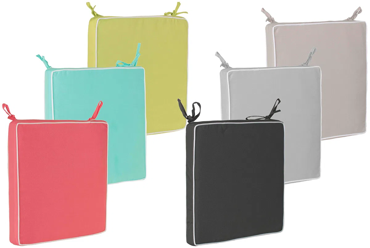 Brandsseller Set 4 Cuscini per Sedia 40x40x4 cm Idrorepellenti Antimacchia Antracite