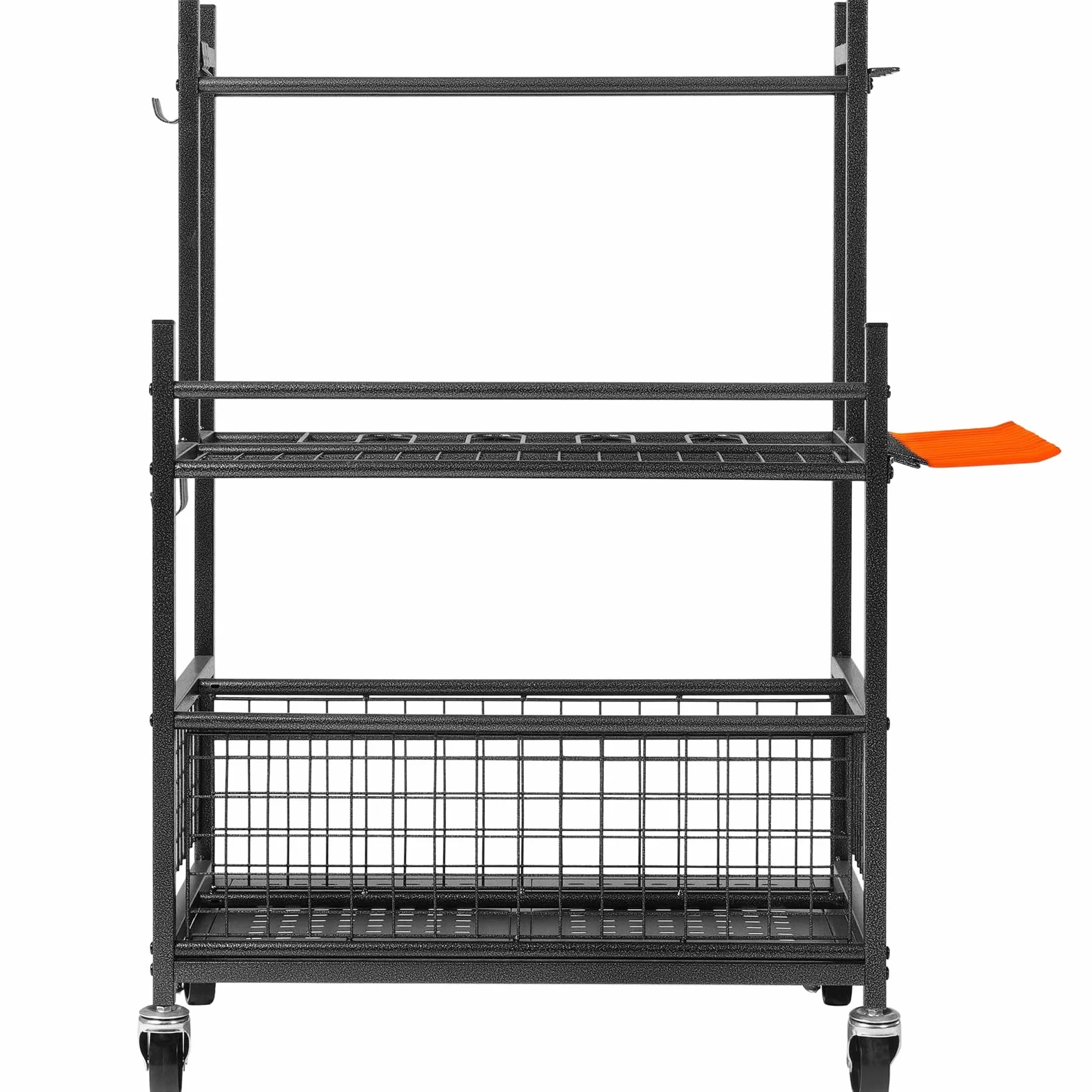 VEVOR Porta Attrezzi da Giardino 16 Slot Ganci, Organizzazione Stoccaggio in Metallo PP con Ruote per Garage Officina