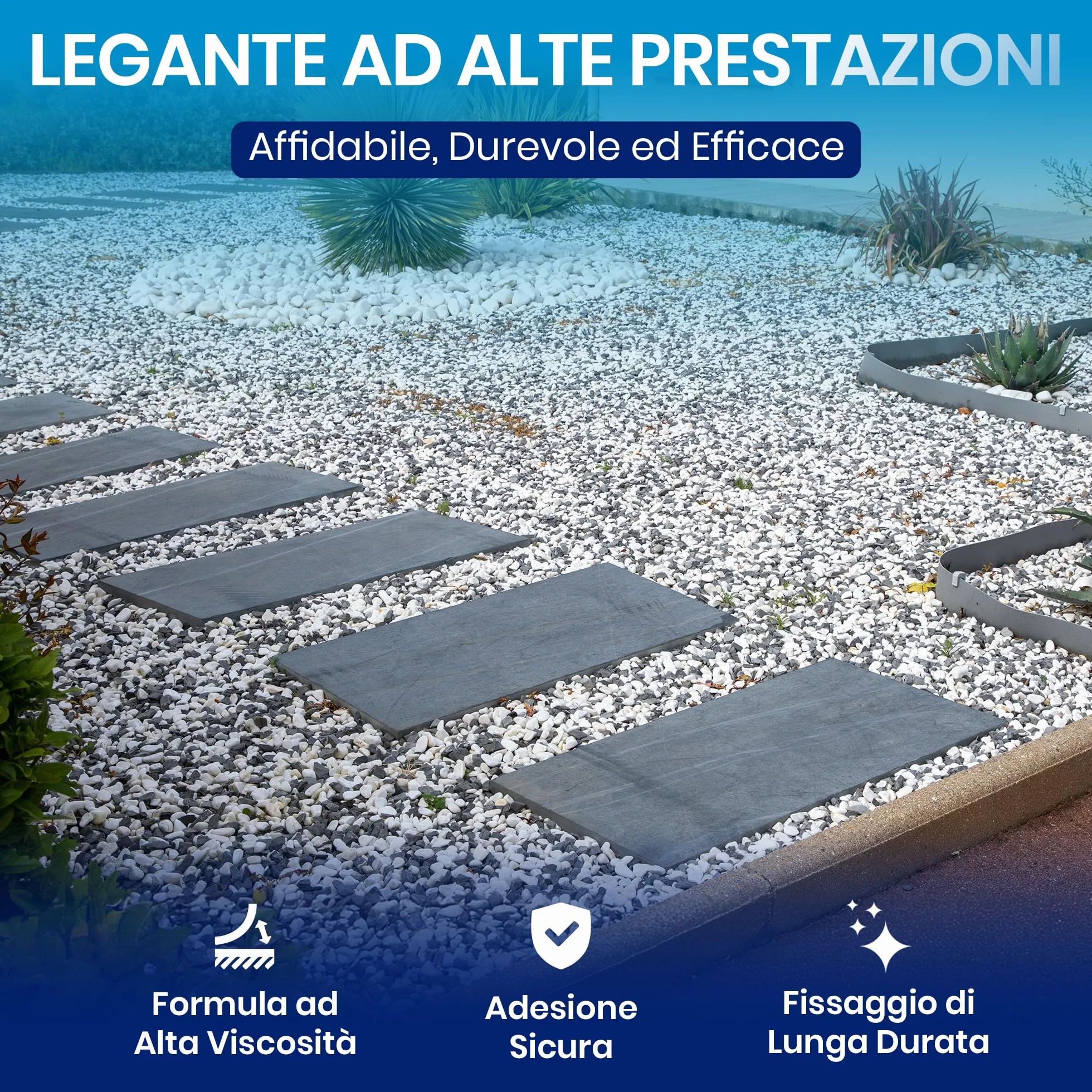 Legante per Ghiaia da Esterno 5 L | Colla per Sassi da Esterno | Colla per Ghiaia da Esterno Resistente | Perfetta per Ghiaia, Pietre e Pacciame | Ideale per Sentieri, Cortili e Giar