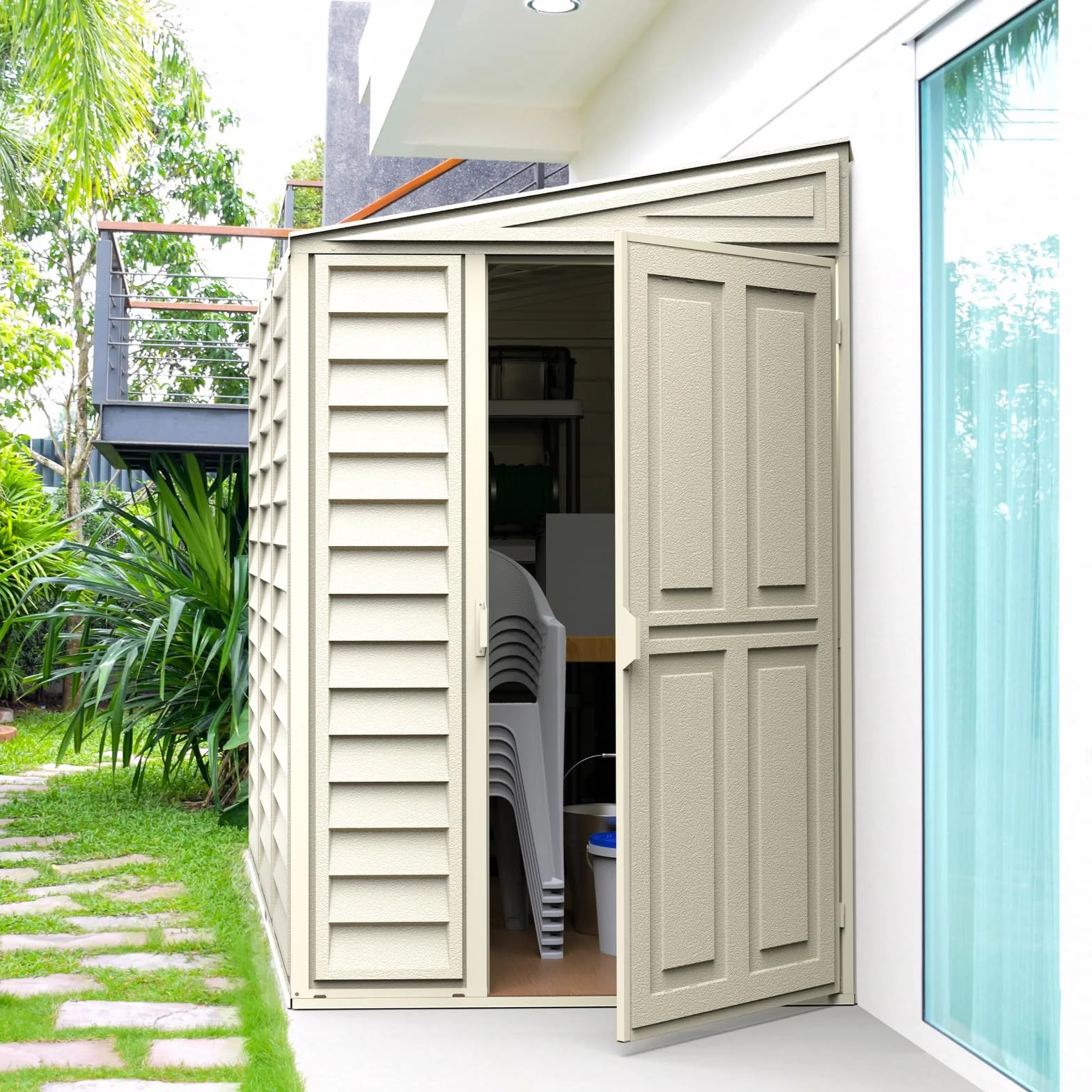 Duramax Plastica Sidemate Shed 1.2 x 2.4 m Avorio