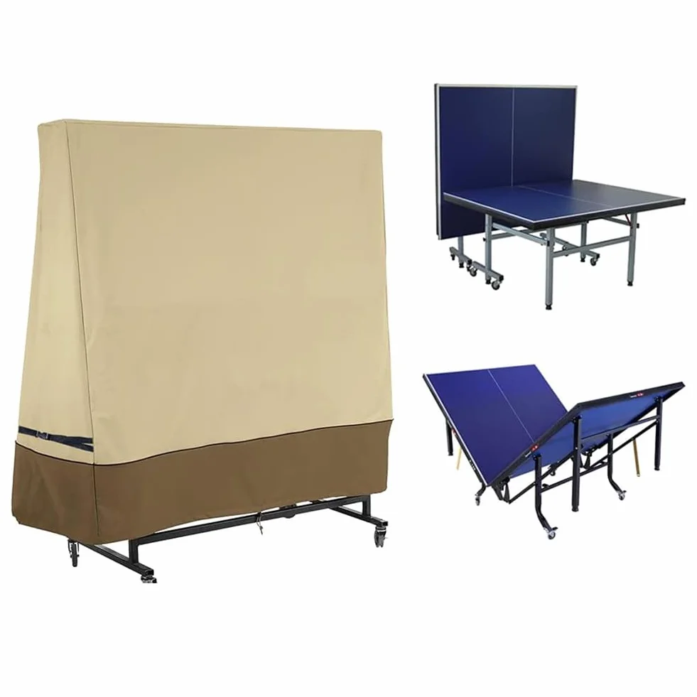 Copertura Tavolo da Ping Pong, Pieghevoli 420D Oxford solare resistente Impermeabile Antipolvere Anti-UV antivento antistrappo protettivo con Cerniera, Per Interno/Esterno
