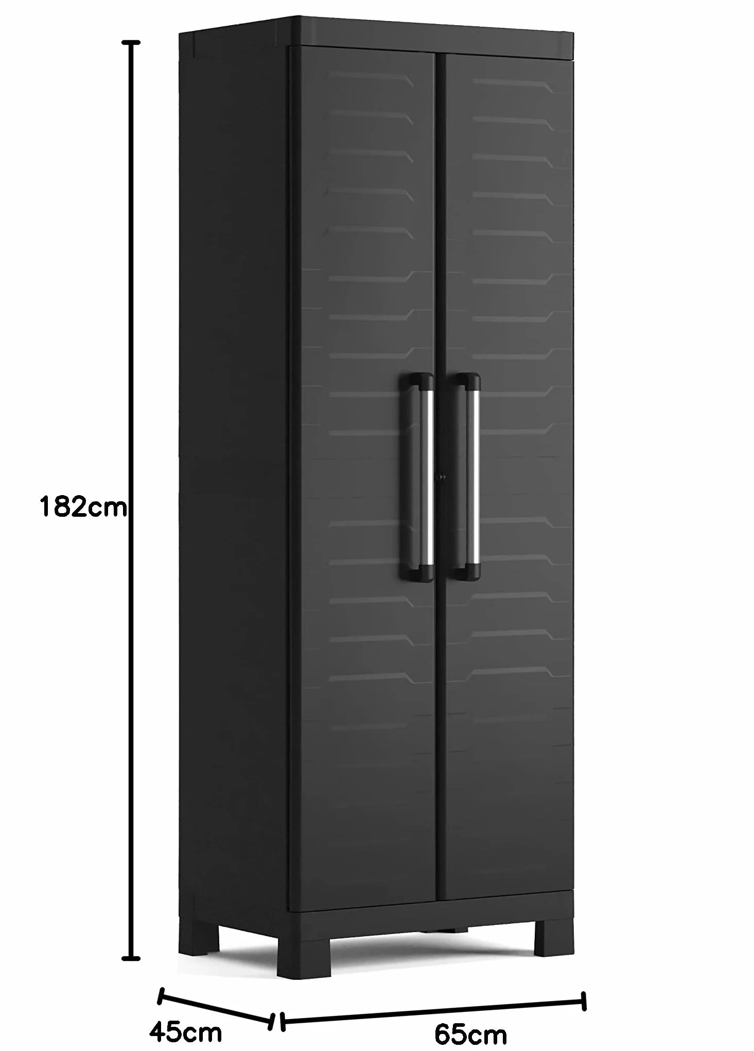 Keter Armadio 4 ripiani realizzato in resina Detroit Alto Nero 65x45x182H cm ECOMMERCE PACK