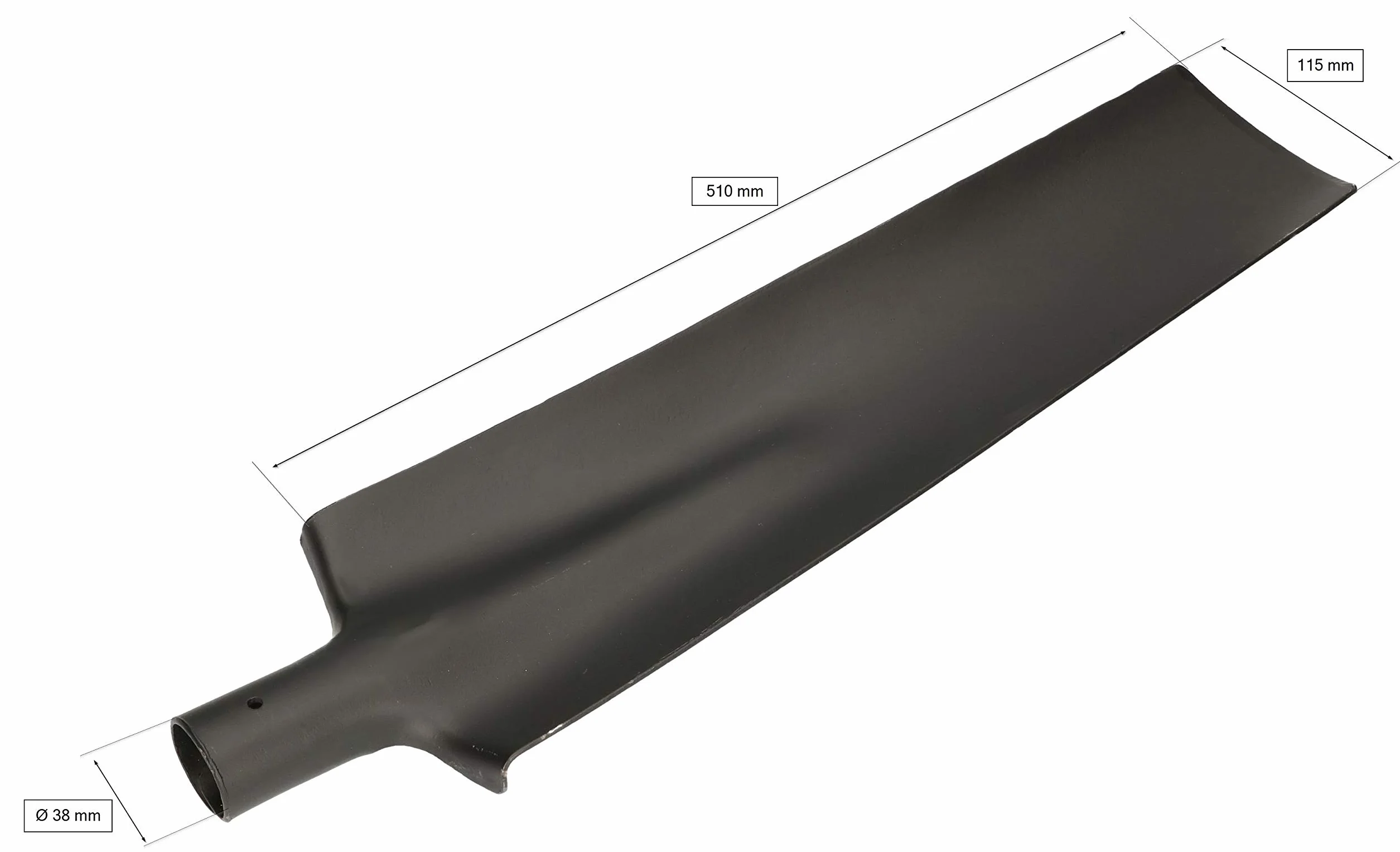 KOTARBAU®, Spazzola per drenaggio 450 x 160 mm per diametro dell'impugnatura da 38 mm, lama in acciaio lunga e stretta per il trapianto, SENZA IMPUGNATURA