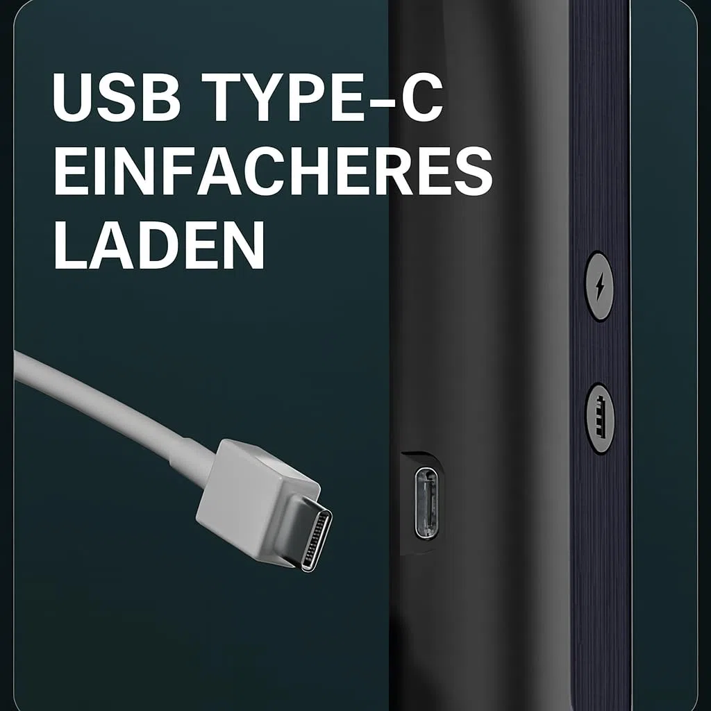 Scacciamosche elettrico 3500V USB-C ricaricabile 1200mAh testa rotante manico telescopico 45-106 cm