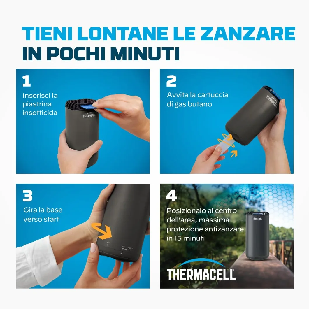Thermacell Ricarica Antizanzare 21 m² 48 Ore Zona di Protezione