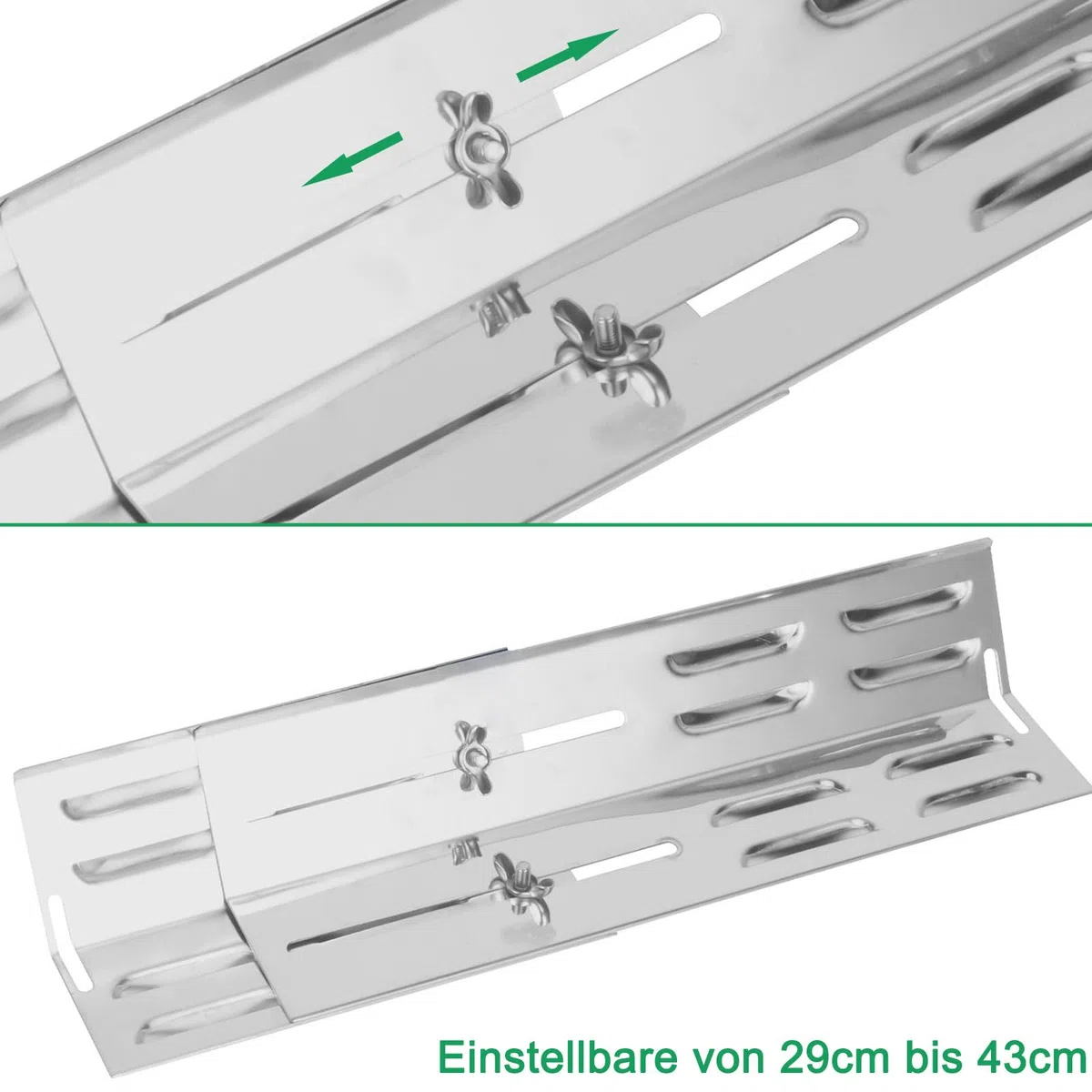 WELL GRILL Copertura universale per bruciatore a gas in acciaio inox, regolabile da 29 a 43 cm, per Taino, Landmann, Burnhard, Enders e altre griglie a gas