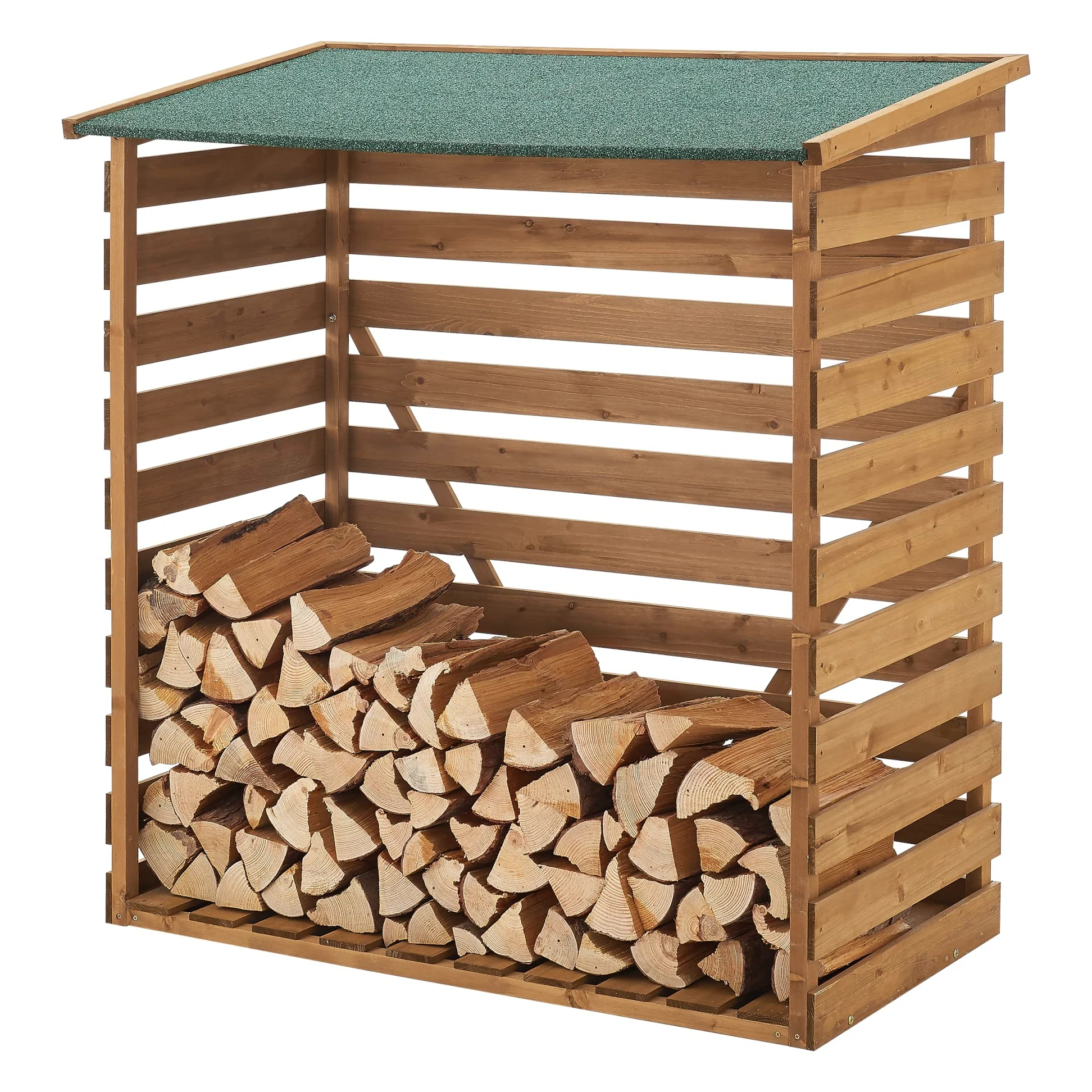 Legnaia da Esterno Abete con Tetto in Bitume Deposito Coperto per Legna da Ardere 123 x 116 x 64 cm