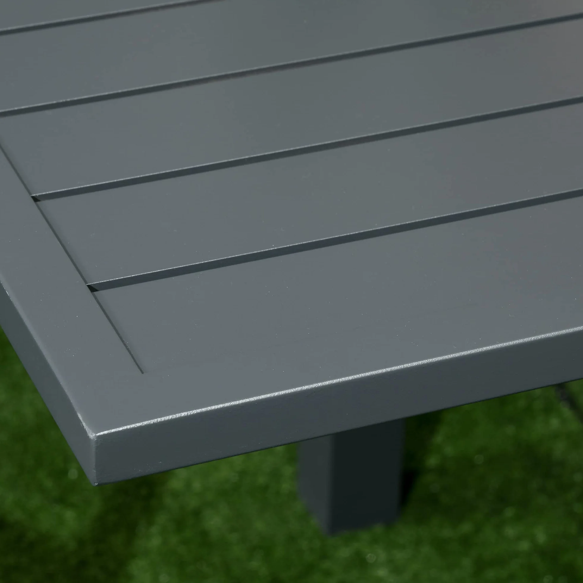 Outsunny Set da Giardino in Alluminio 7 Pezzi Tavolo Rettangolare Allungabile 6 Sedie Grigio