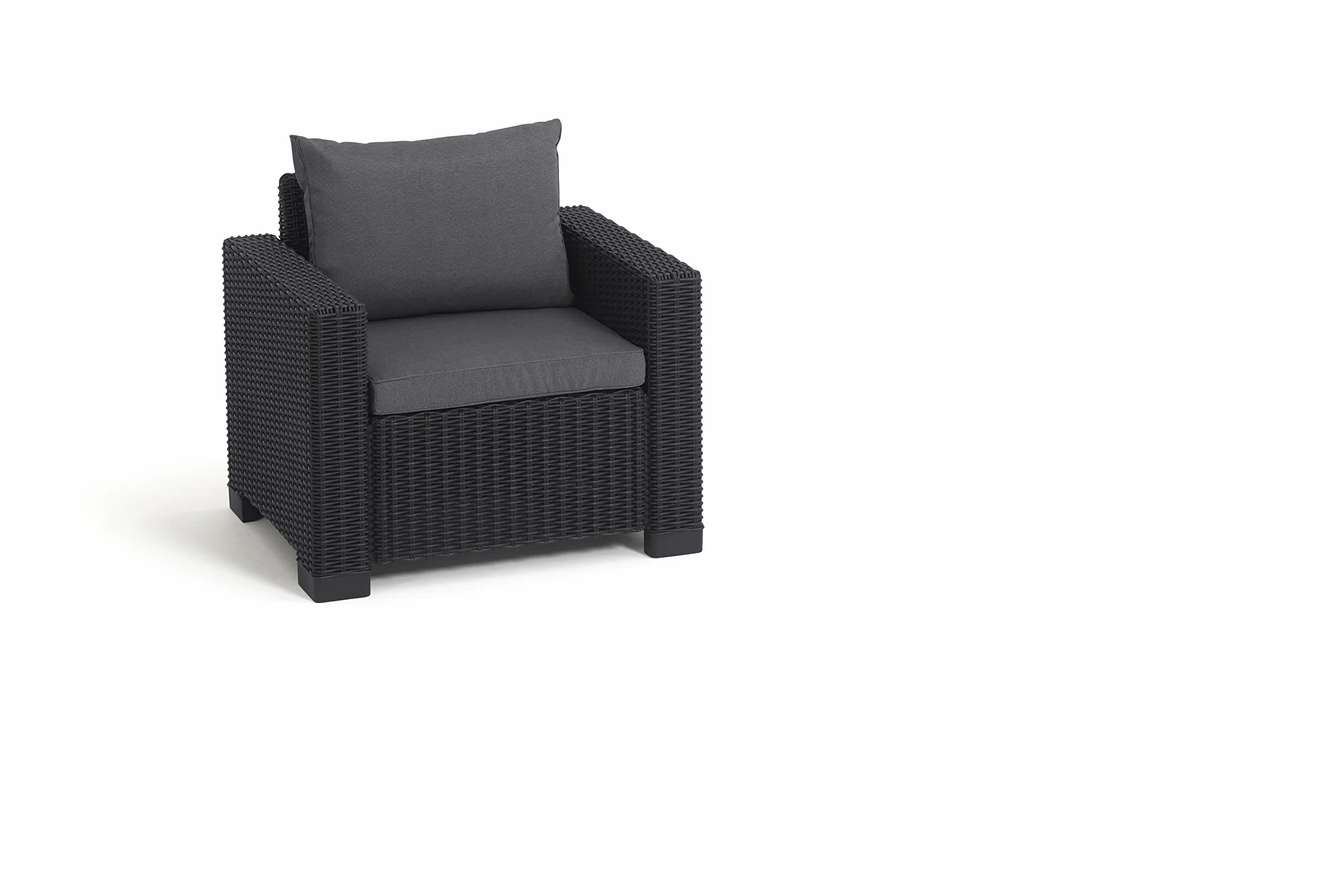 Keter Set 2 divanetti da esterno California adatti per arredare il giardino con cuscini inclusi, color grafite 83x68x71 cm