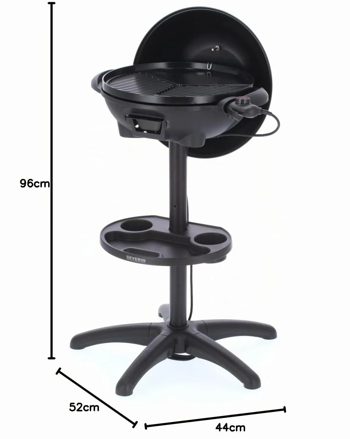 SEVERIN Barbecue Elettrico 2in1 2000W Piastra Ceramica 41cm Zero Fumo Nero