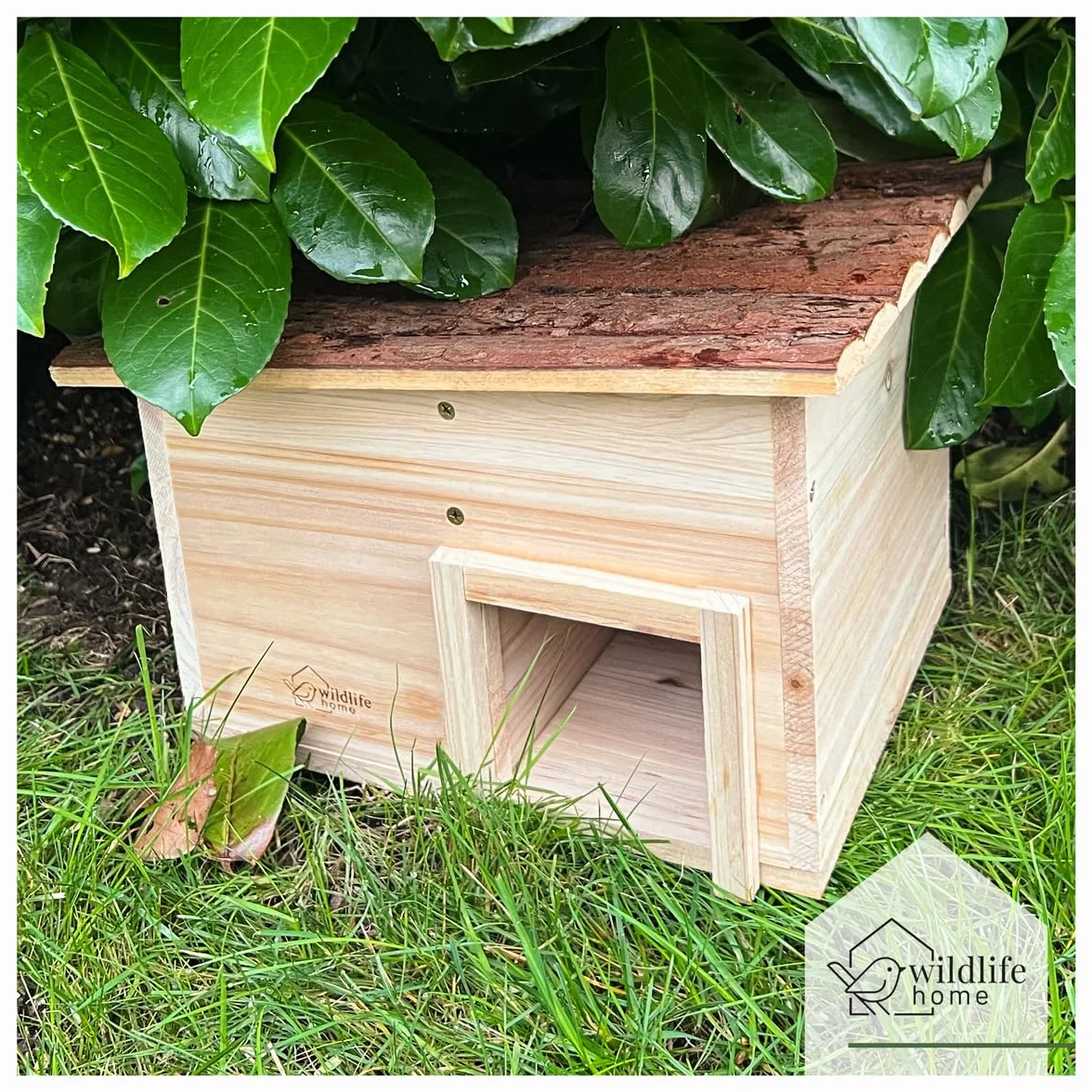 wildlife home Casetta per ricci invernale con fondo in legno, resistente alle intemperie per tutto l'anno, per il giardino, a prova di gatto I ricci