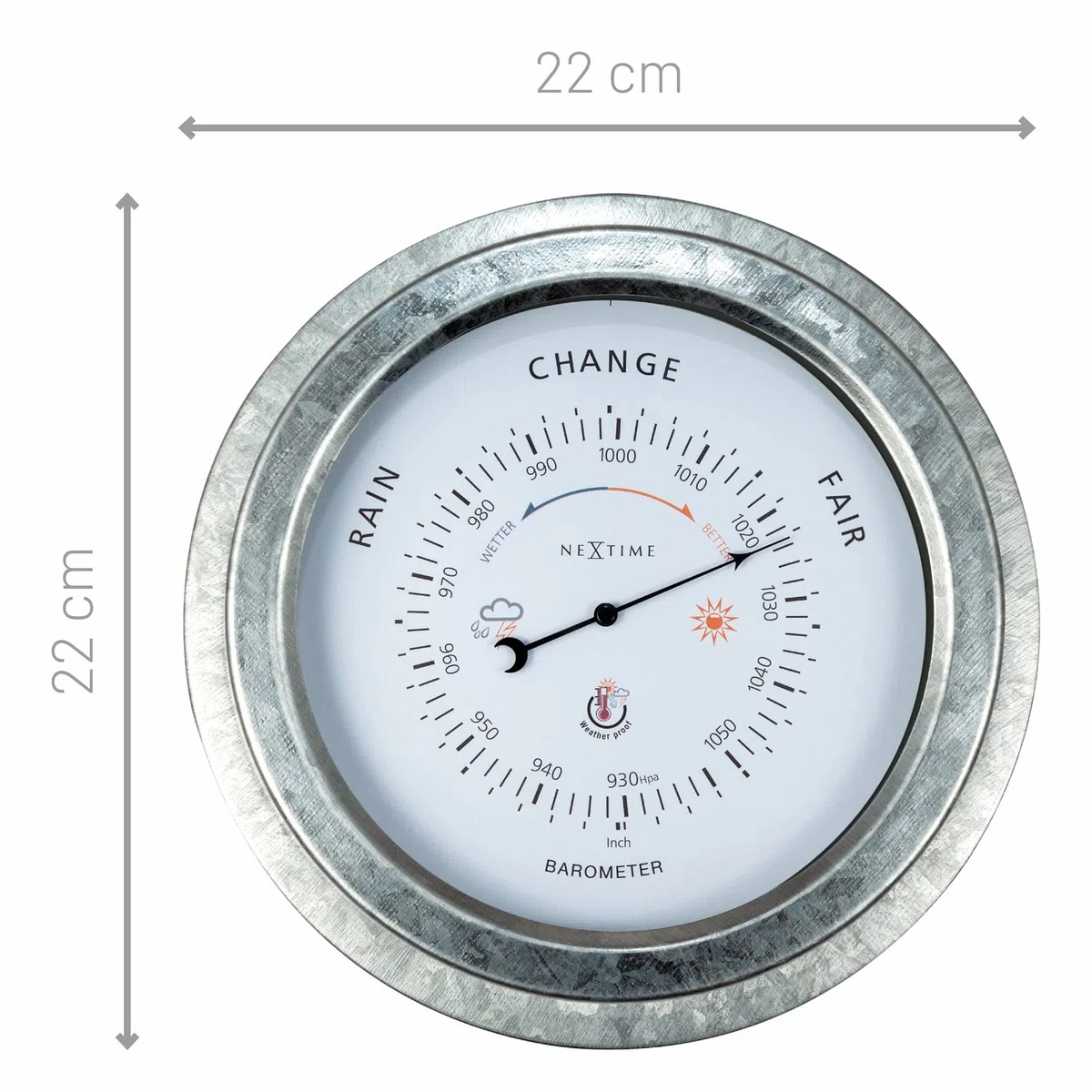 NeXtime Orchid Garden Barometro 22 cm Argento