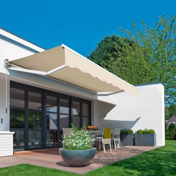 Yaheetech Tenda da Sole Avvolgibile Impermeabile 250 x 200 cm Beige