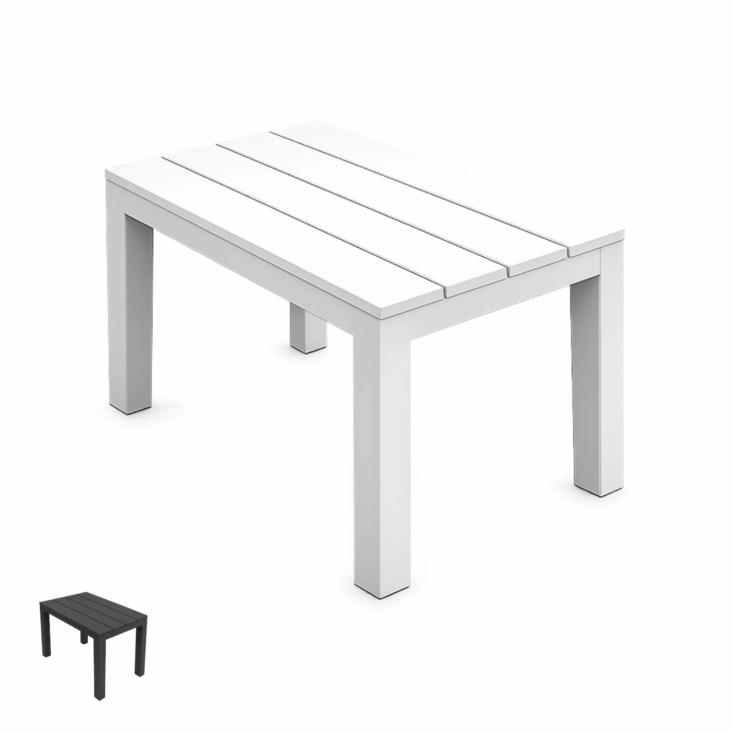 PALUPLUS Panca da Giardino in Plastica 60x38,5x45 cm Effetto Legno - TIMO146F Bianco