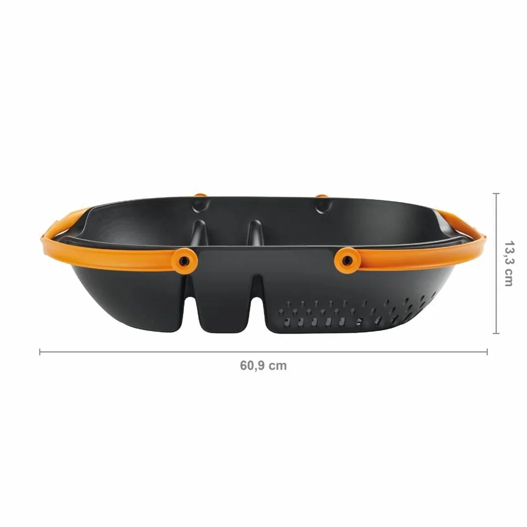 Fiskars Cesta per il Raccolto, Per Raccogliere, Trasportare e Pulire i Prodotti e gli Attrezzi, Plastica, Nero/Arancione, Plus, 1062831