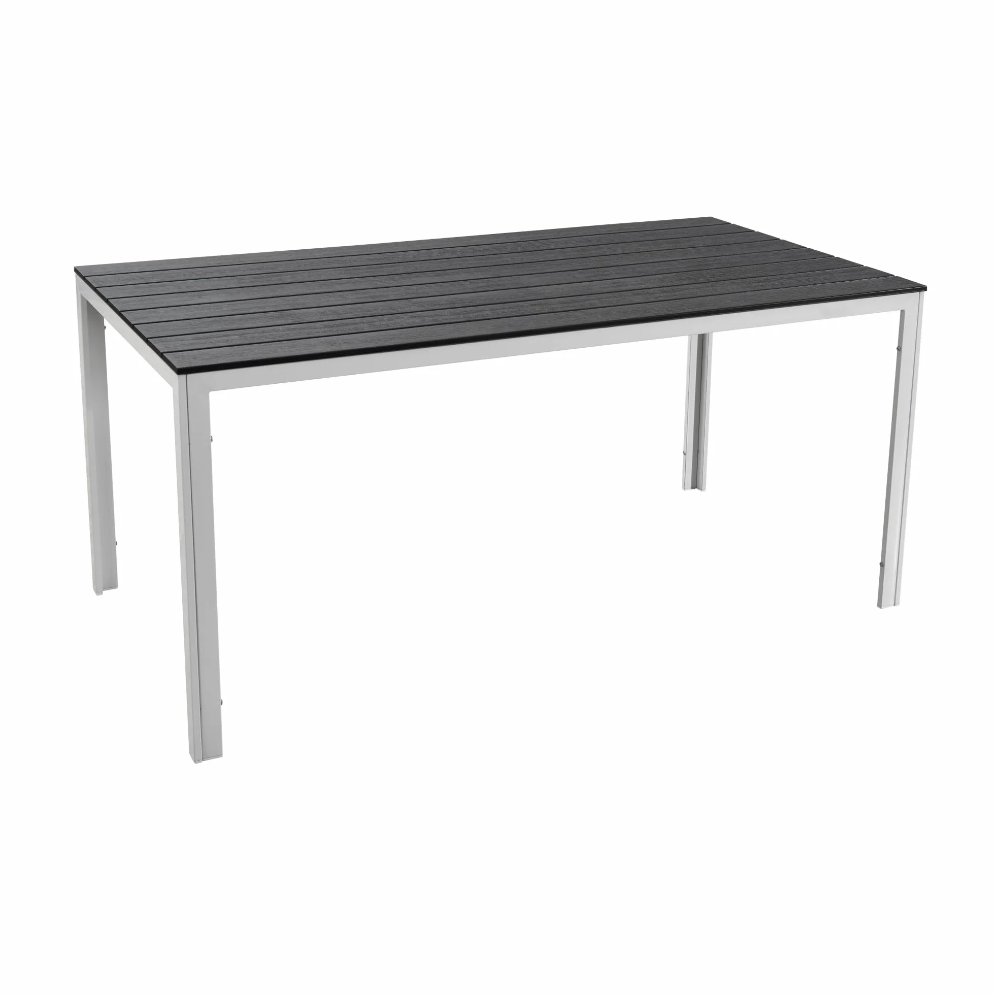 Totò Piccinni Tavolo rettangolare MESSICO 158x78 metallo polietilene effetto legno giardino Grafite