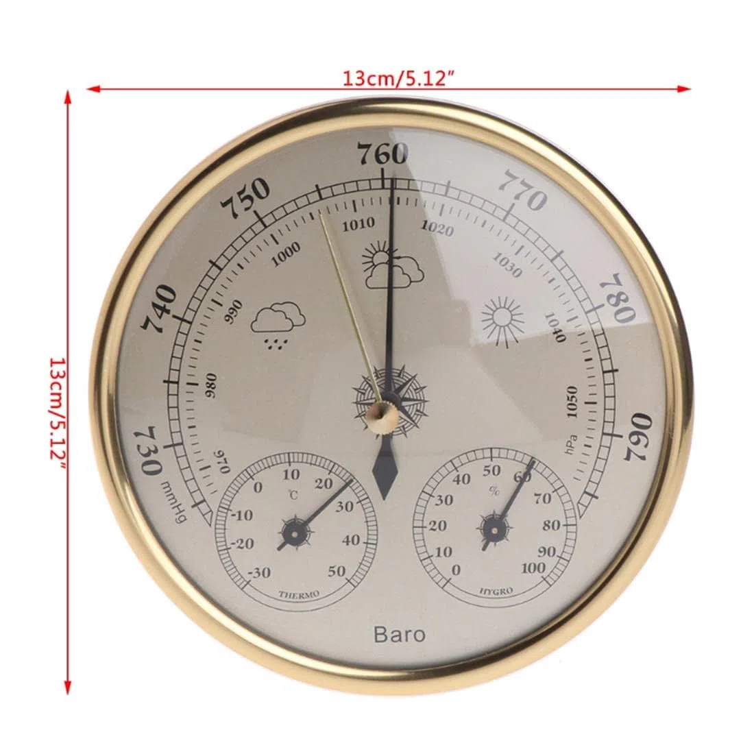 AGrAdi Stazione meteorologica domestica 3 in 1 barometro termometro igrometro parete