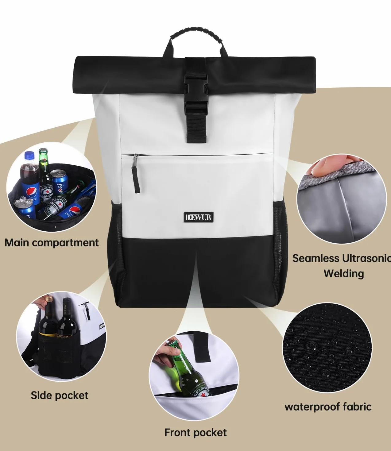 DEWUR Zaino termico 35 l picnic campeggio escursioni
