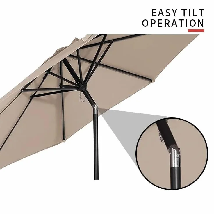 Arreditaly Parasole Ombrellone Da Giardino Inclinazione Regolabile A Manovella Anti UV Impermeabile