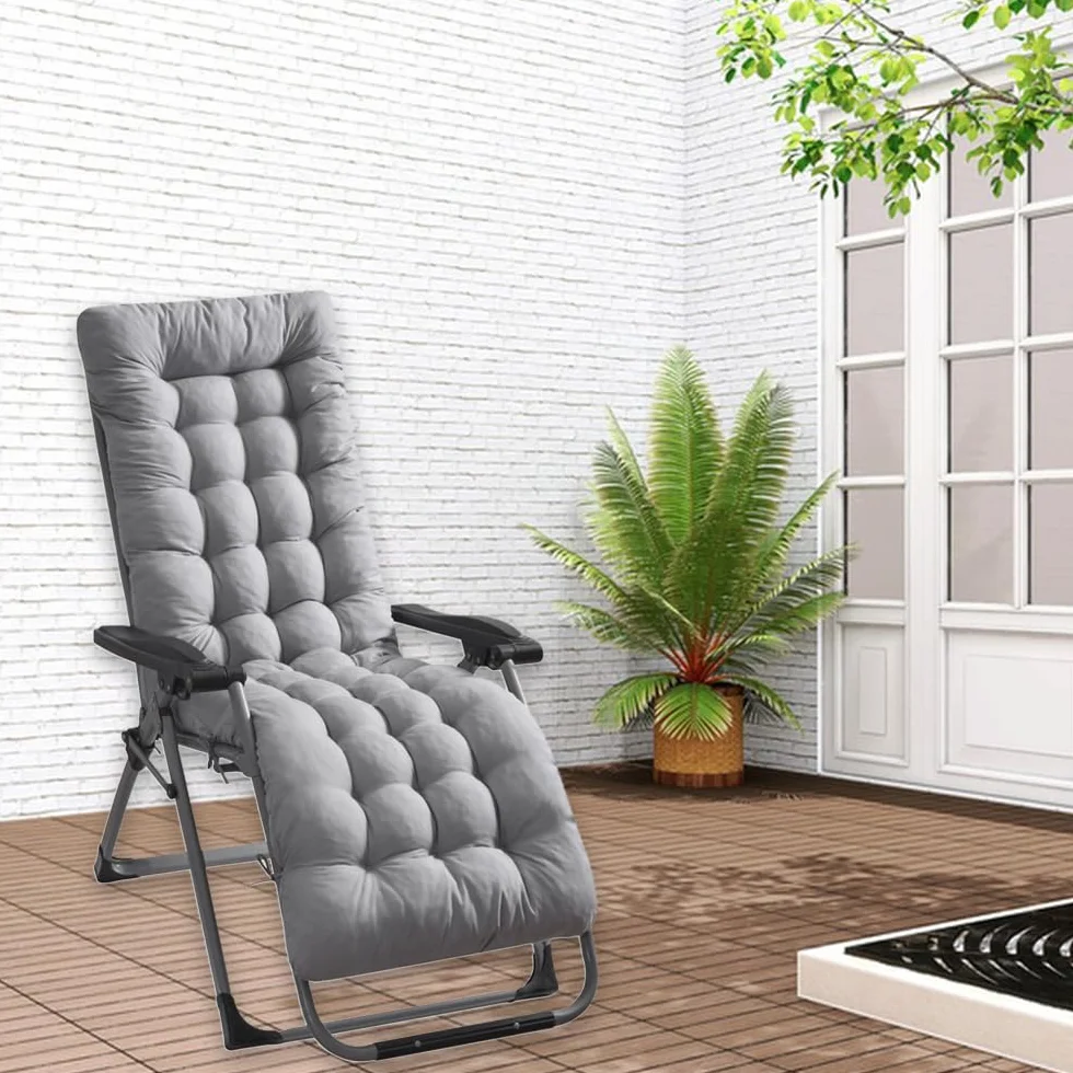 Cuscino per Sedia da Giardino, Cuscino per Lettino Prendisole da Esterno, Cuscino Imbottito per Sedia a Sdraio, 170x53x8cm