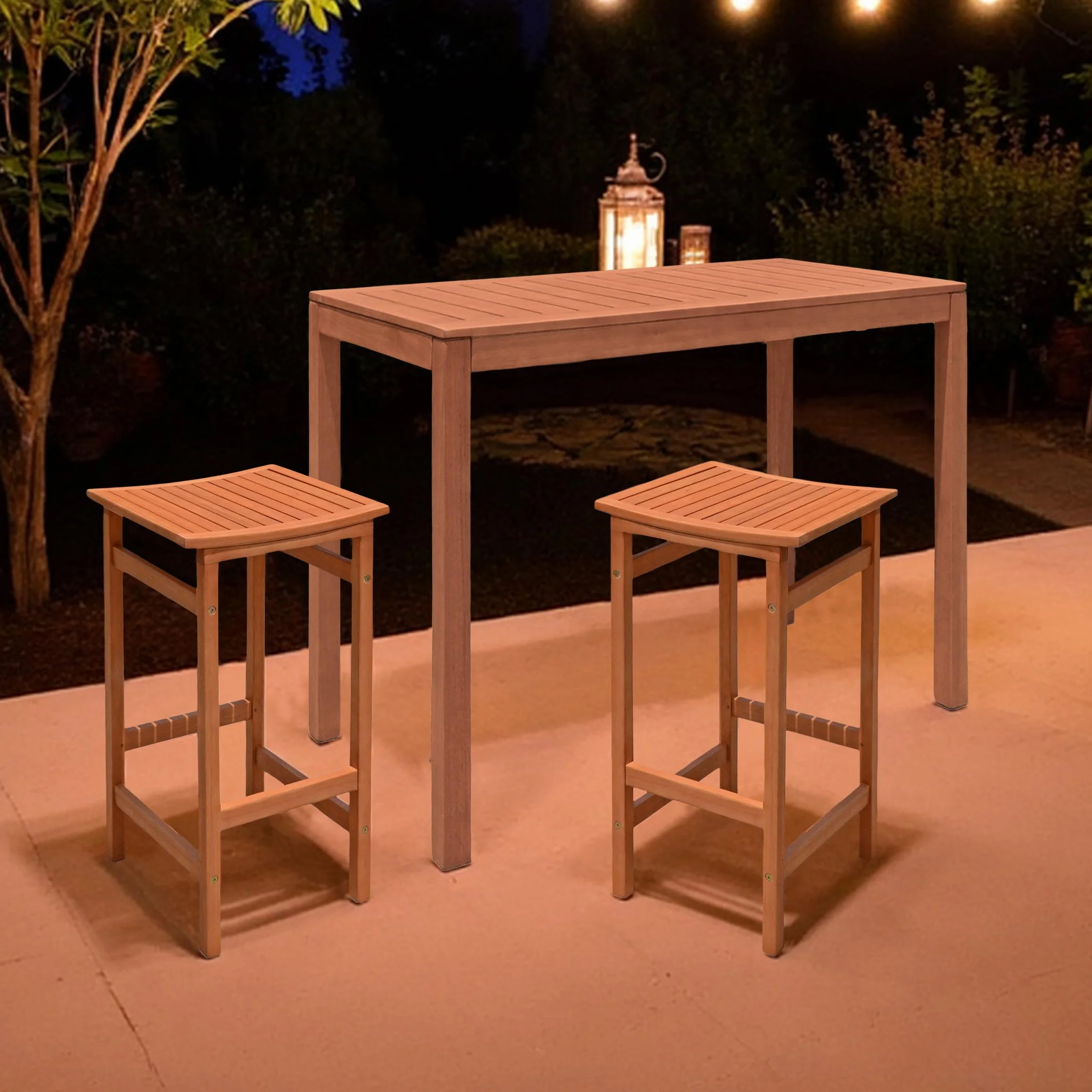 Eucalipto Tavolo da giardino oliato portata fino a 25 kg – 120 x 60 cm – Tavolo da bar in legno massello FSC marrone – Tavolo alto in legno massello da bistrò tavolo rettangolare