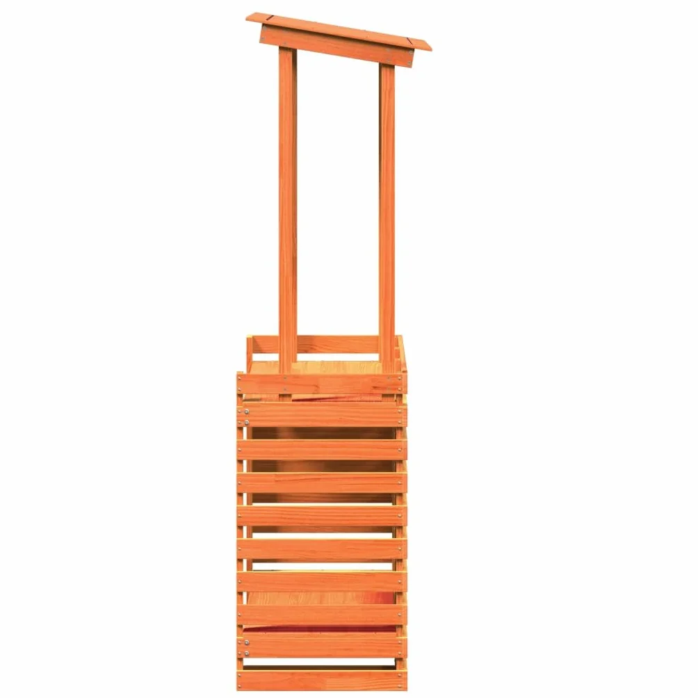 Tavolo Bar da Esterno con Tetto Marrone 112,5x57x195,5 cm Legno (29,82KG)