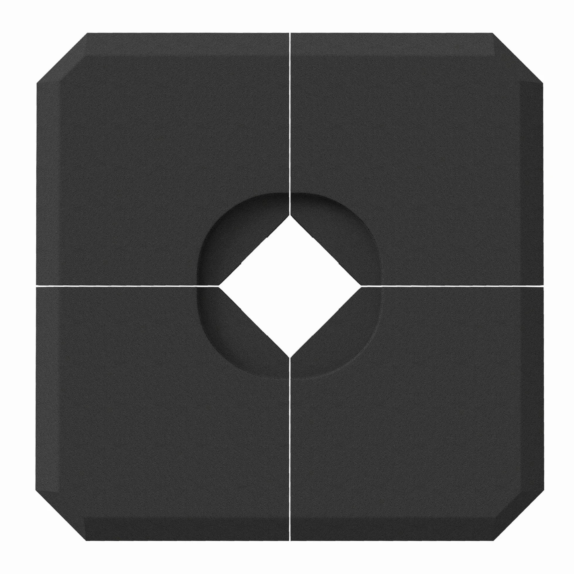 Outsunny Base per Ombrellone a Braccio da 4 Pezzi, Basamento Riempibile con Acqua o Sabbia per Basi a Croce da 100x100cm, Nero