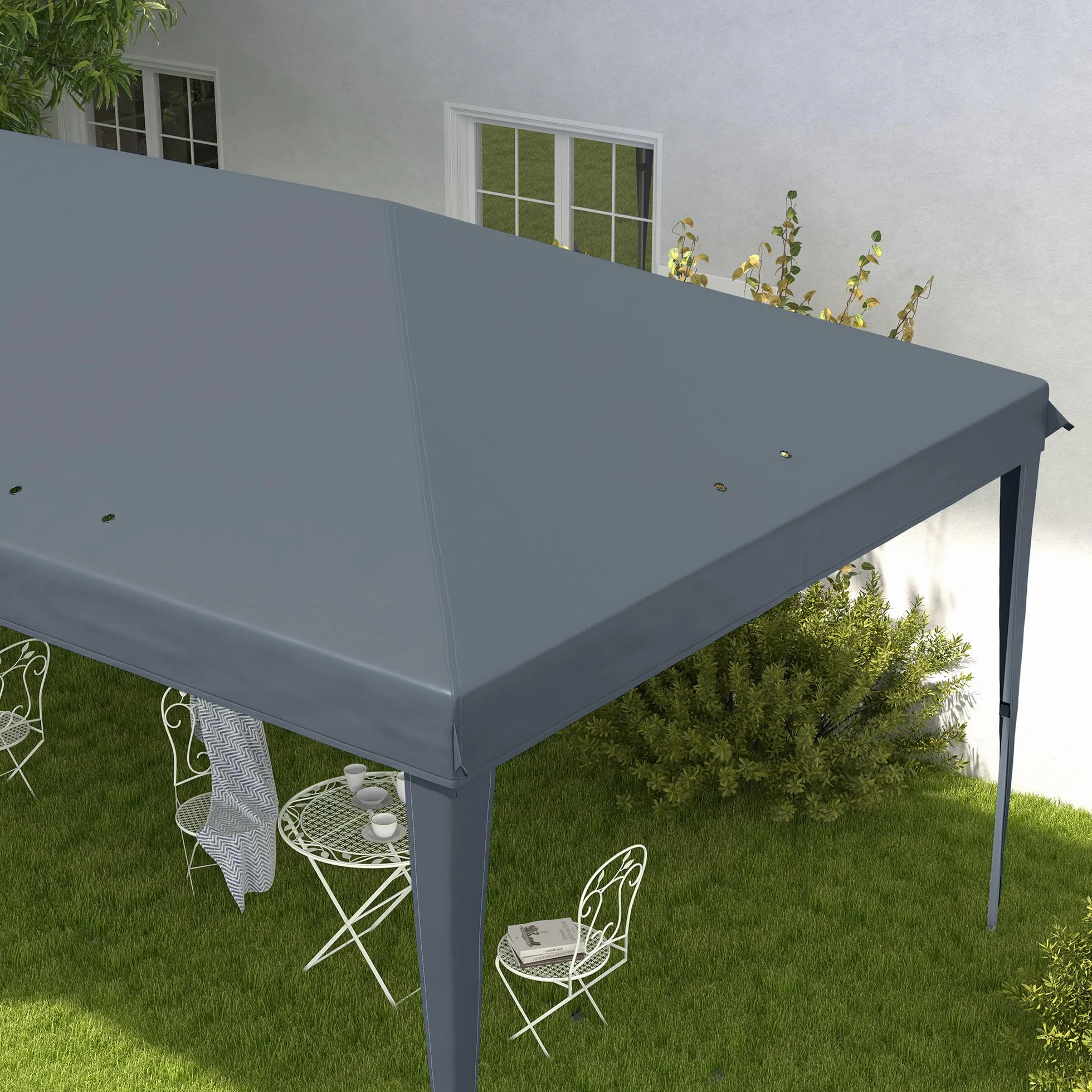 Gazebo Pieghevole Outsunny 6x3 Pop Up Altezza Regolabile 3 Livelli Borsa da Trasporto Acciaio Tessuto Oxford Grigio Chiaro